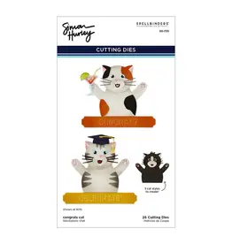 SPELLBINDERS SPELLBINDERS SIMON HURLEY SENDING HUGS COLLECTION CONGRATS CAT DIE SET