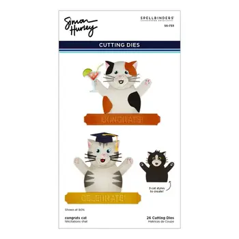 SPELLBINDERS SPELLBINDERS SIMON HURLEY SENDING HUGS COLLECTION CONGRATS CAT DIE SET