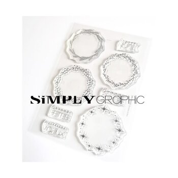 SIMPLY GRAPHIC SIMPLY GRAPHIC PLANCHE COURONNE DE FÊTES CLEAR STAMP SET