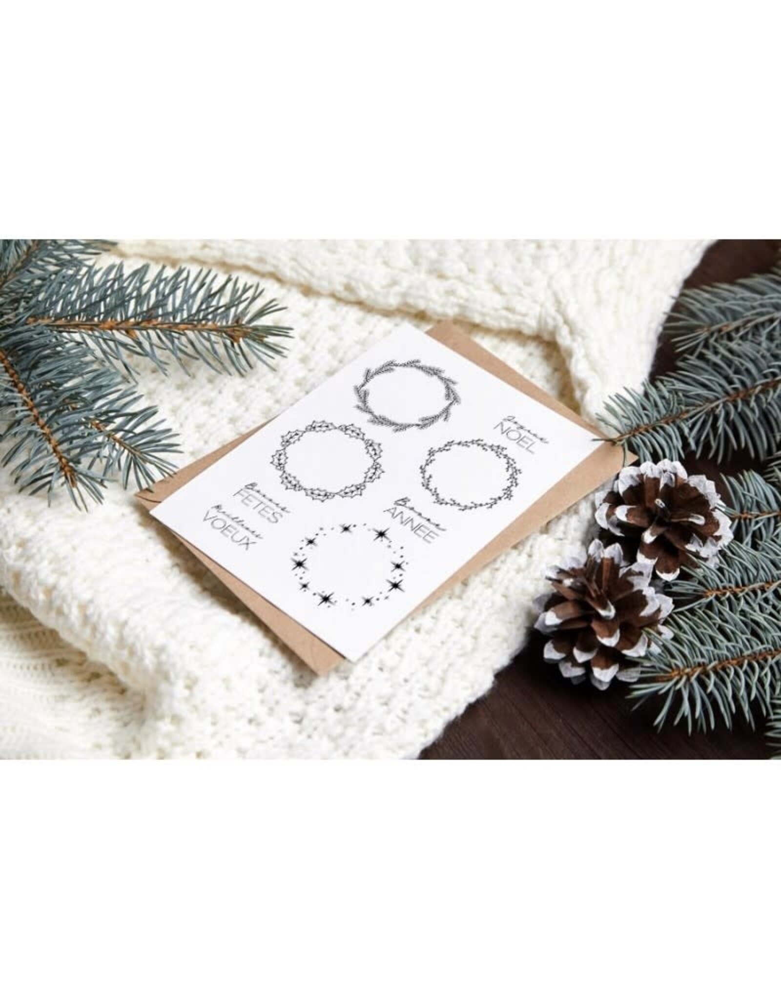 SIMPLY GRAPHIC SIMPLY GRAPHIC PLANCHE COURONNE DE FÊTES CLEAR STAMP SET