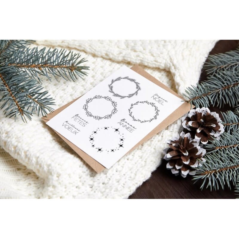SIMPLY GRAPHIC SIMPLY GRAPHIC PLANCHE COURONNE DE FÊTES CLEAR STAMP SET