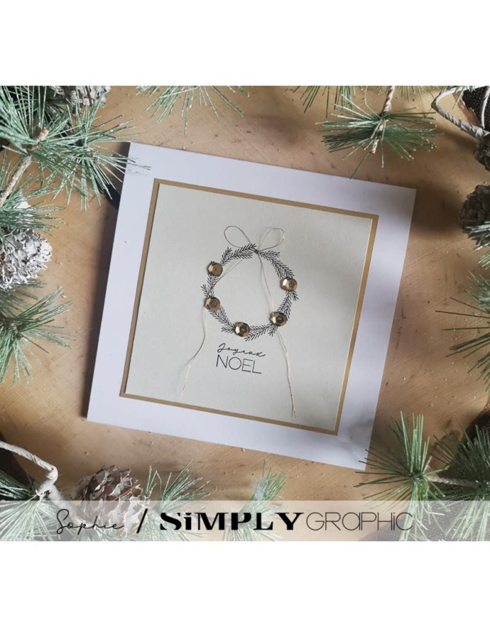 SIMPLY GRAPHIC SIMPLY GRAPHIC PLANCHE COURONNE DE FÊTES CLEAR STAMP SET