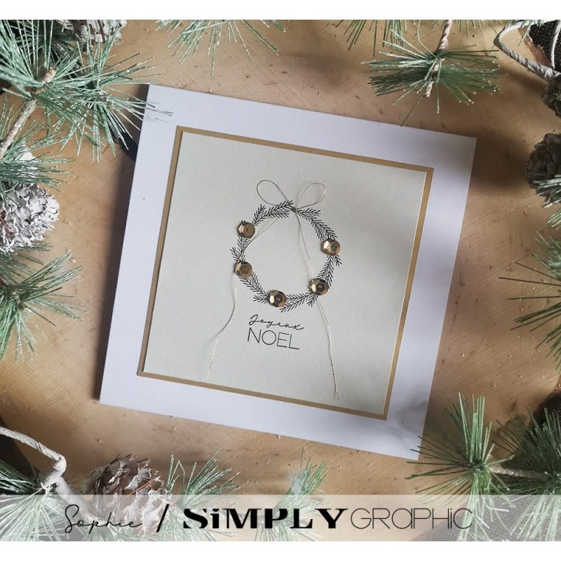 SIMPLY GRAPHIC SIMPLY GRAPHIC PLANCHE COURONNE DE FÊTES CLEAR STAMP SET