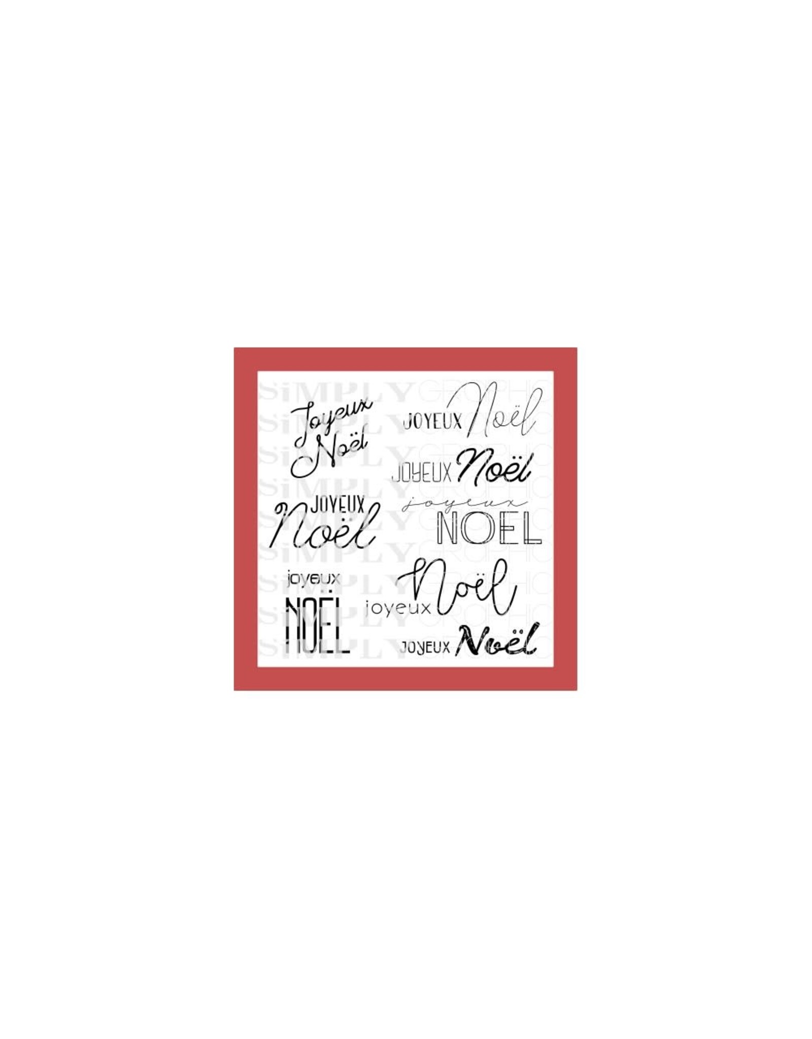 SIMPLY GRAPHIC SIMPLY GRAPHIC PLANCHE JOYEUX NOËL EN VARIATIONS CLEAR STAMP SET