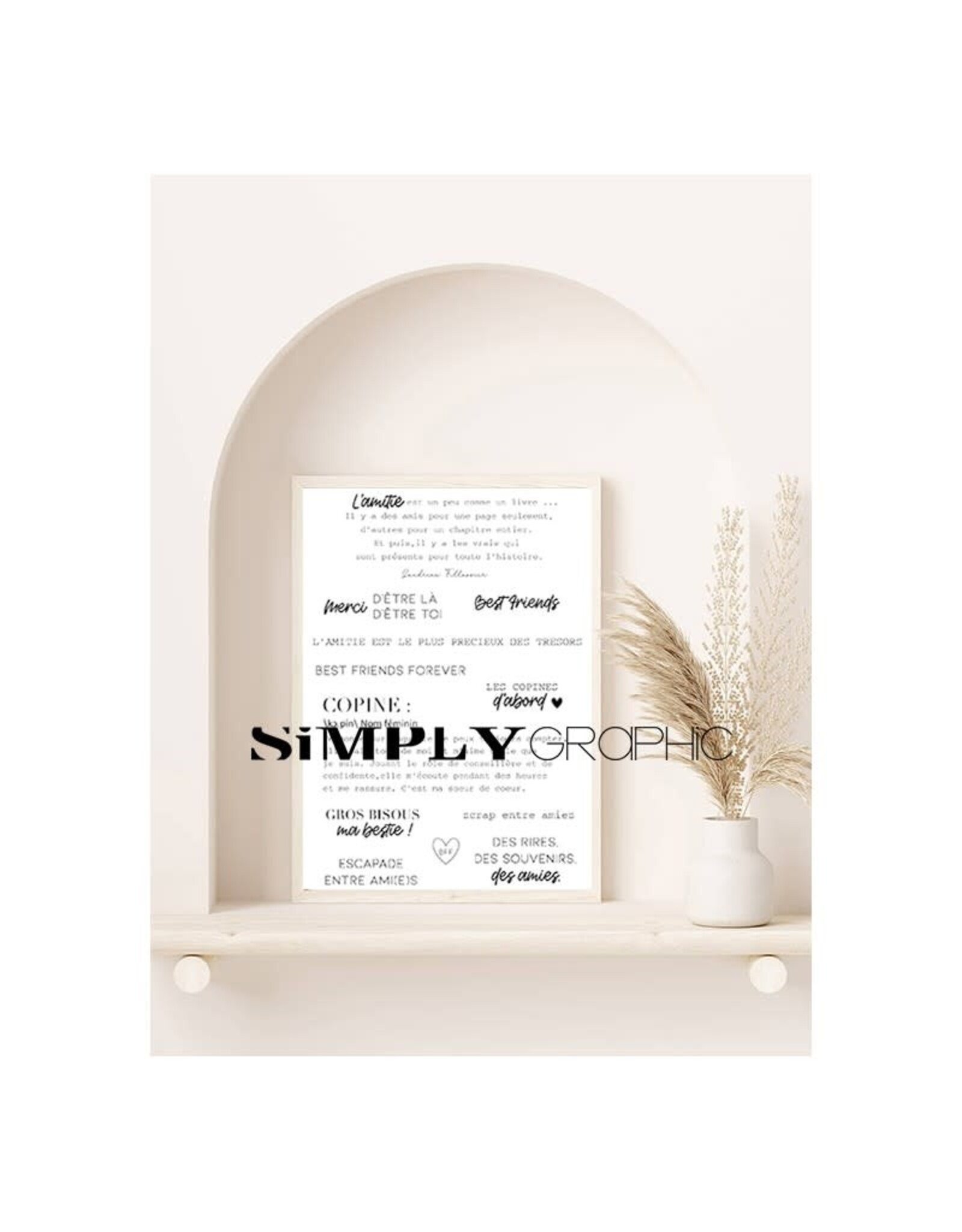 SIMPLY GRAPHIC SIMPLY GRAPHIC PLANCHE MA BESTIE CLEAR STAMP SET