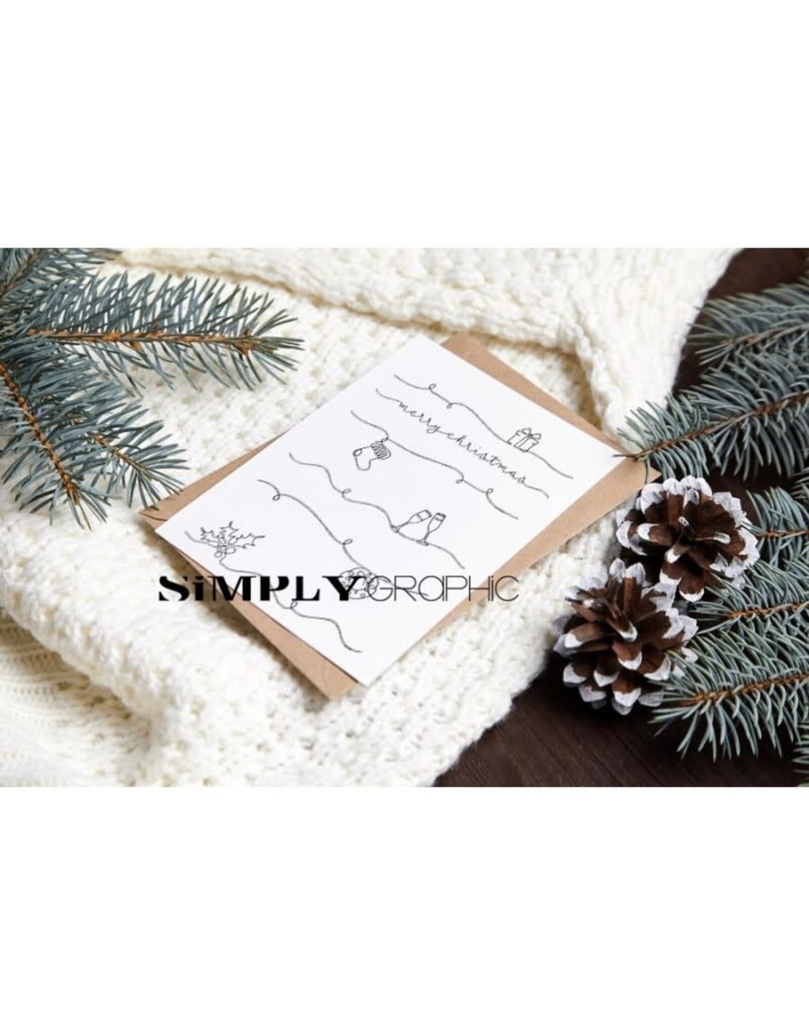 SIMPLY GRAPHIC SIMPLY GRAPHIC PLANCHE MONOLINE CHRISTMAS CLEAR STAMP SET