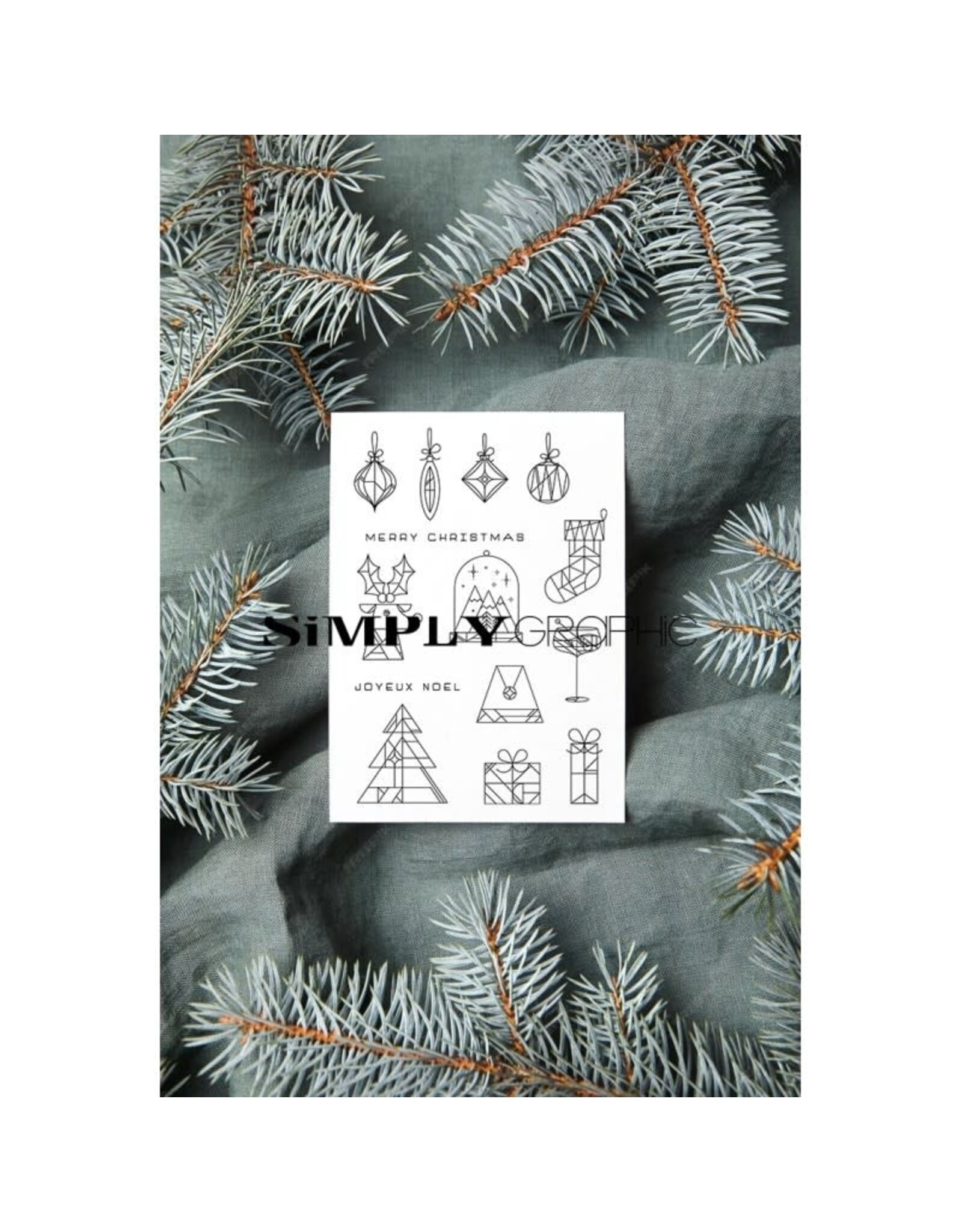 SIMPLY GRAPHIC SIMPLY GRAPHIC PLANCHE NOËL ART DÉCO CLEAR STAMP SET
