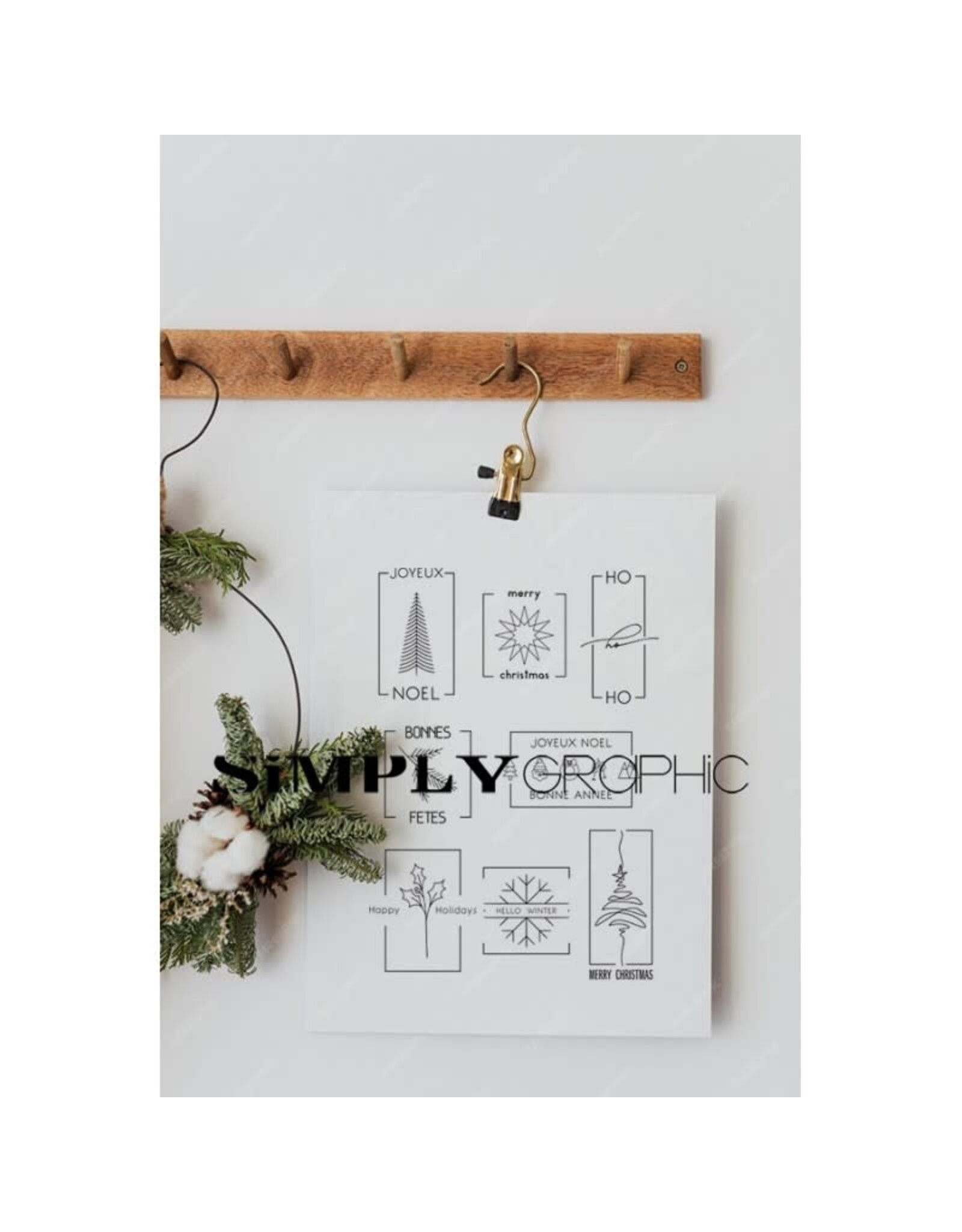 SIMPLY GRAPHIC SIMPLY GRAPHIC PLANCHE NOËL MINIMALISTE CLEAR STAMP SET