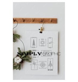 SIMPLY GRAPHIC SIMPLY GRAPHIC PLANCHE NOËL MINIMALISTE CLEAR STAMP SET