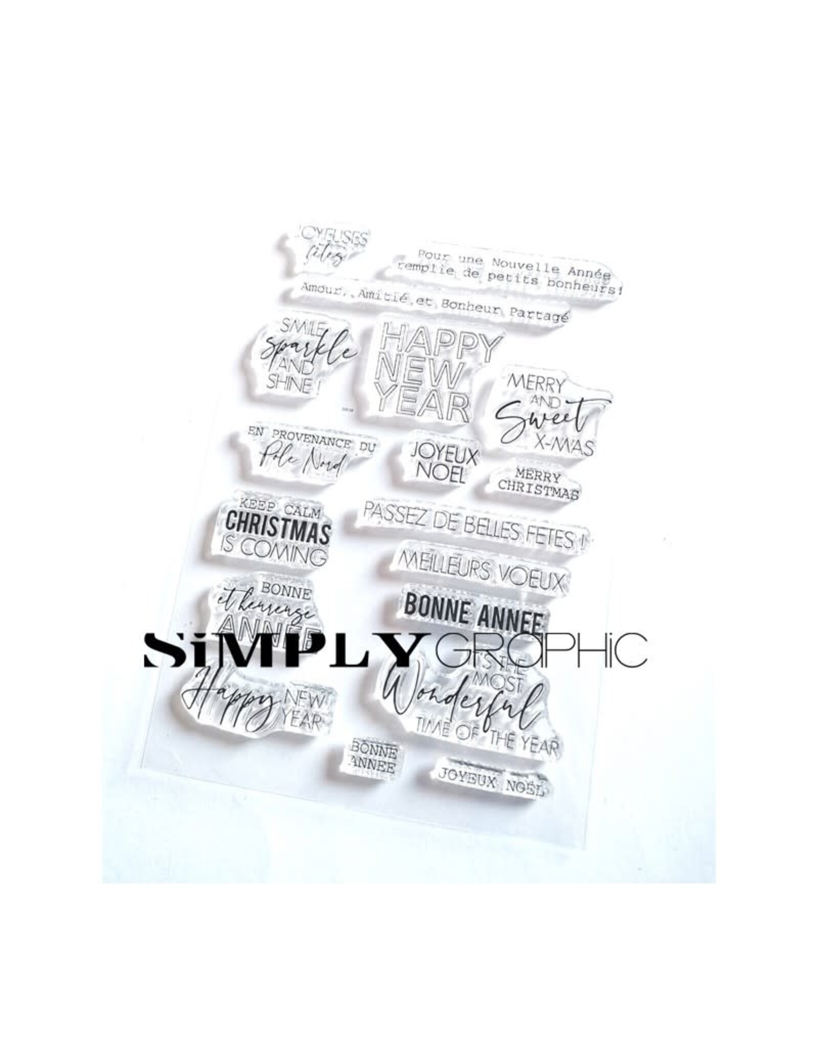 SIMPLY GRAPHIC SIMPLY GRAPHIC PLANCHE UNE NOUVELLE ANNÉE CLEAR STAMP SET