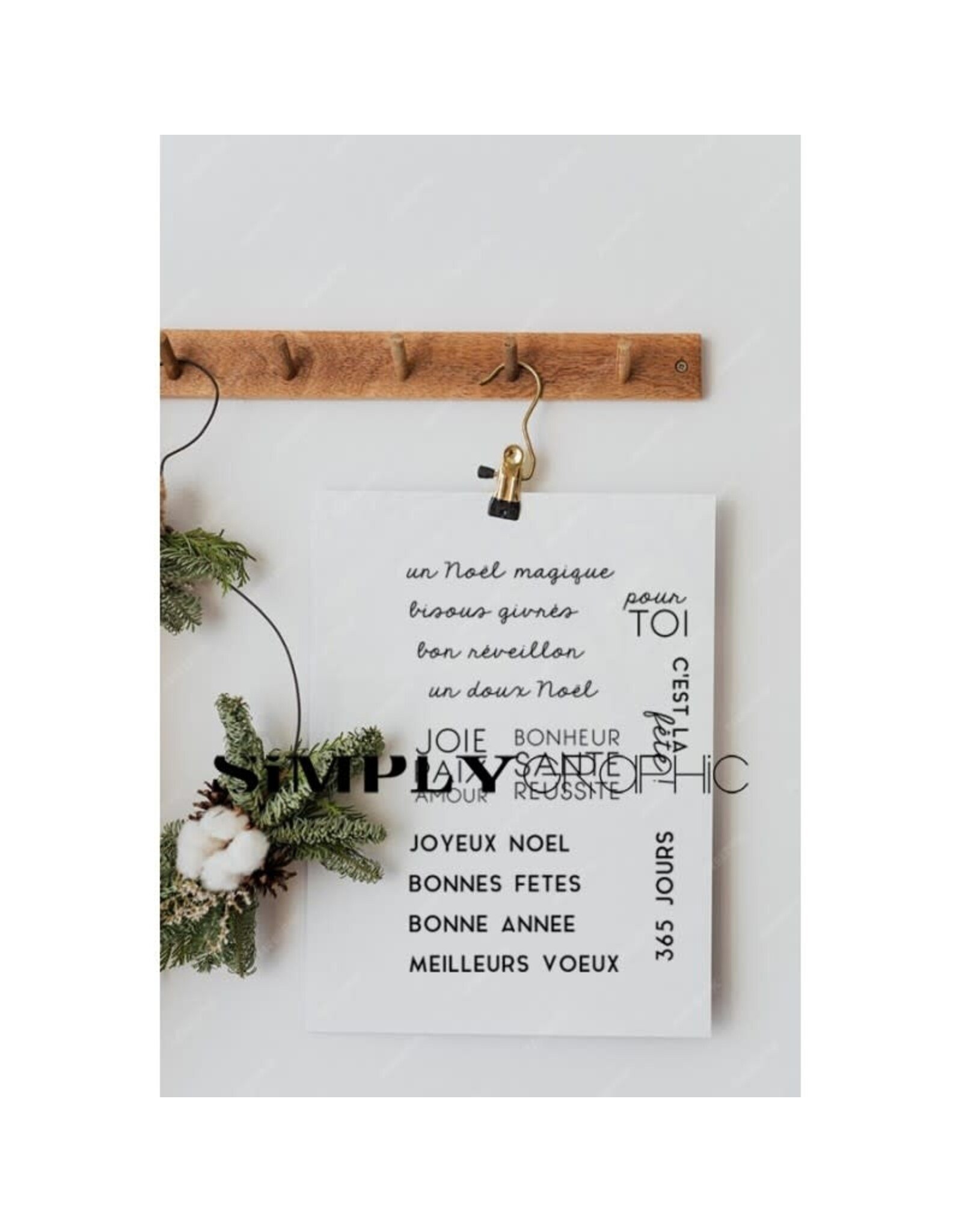 SIMPLY GRAPHIC SIMPLY GRAPHIC PLANCHE UN NOËL MAGIQUE CLEAR STAMP SET