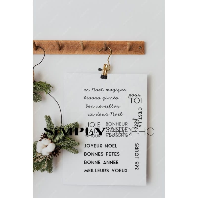 SIMPLY GRAPHIC SIMPLY GRAPHIC PLANCHE UN NOËL MAGIQUE CLEAR STAMP SET