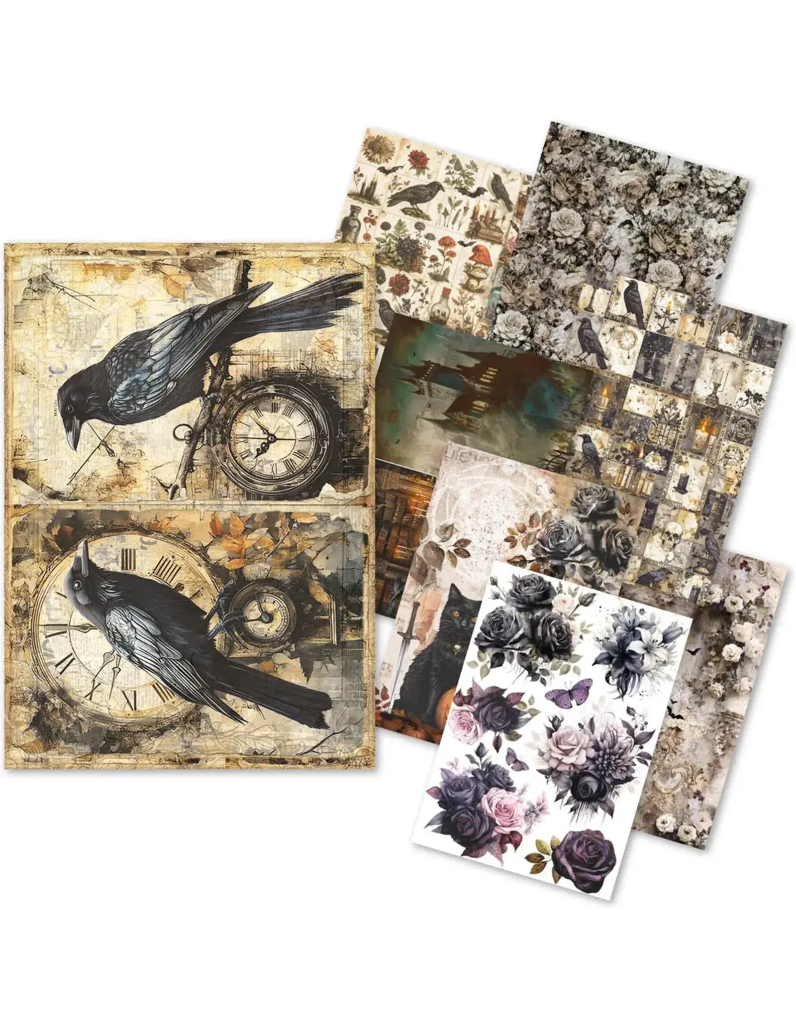 CIAO BELLA CIAO BELLA CRAFTMIX DARK ACADEMIA MIXED A5 RICE PAPER 8/PK