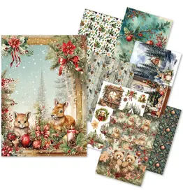 CIAO BELLA CIAO BELLA CRAFTMIX COCOA & HOLLY MIXED A5 RICE PAPER 8/PK