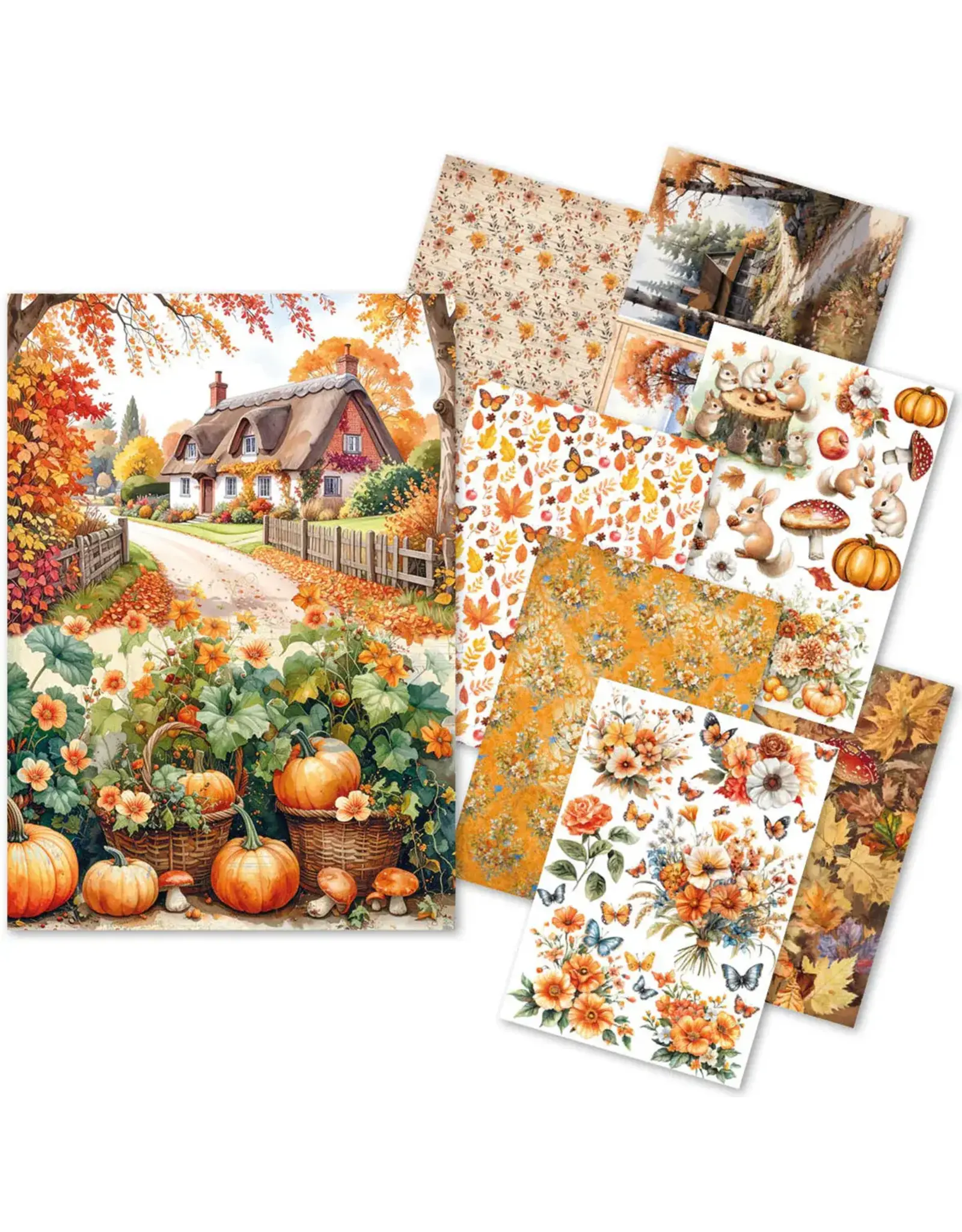 CIAO BELLA CIAO BELLA CRAFTMIX HELLO FALL MIXED A5 RICE PAPER 8/PK