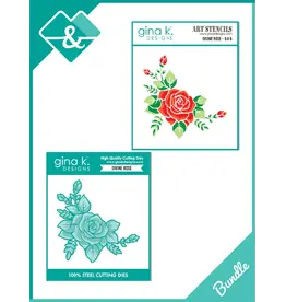 GINA K DESIGNS GINA K. DESIGNS DIVINE ROSE BUNDLE STENCIL & DIE SET