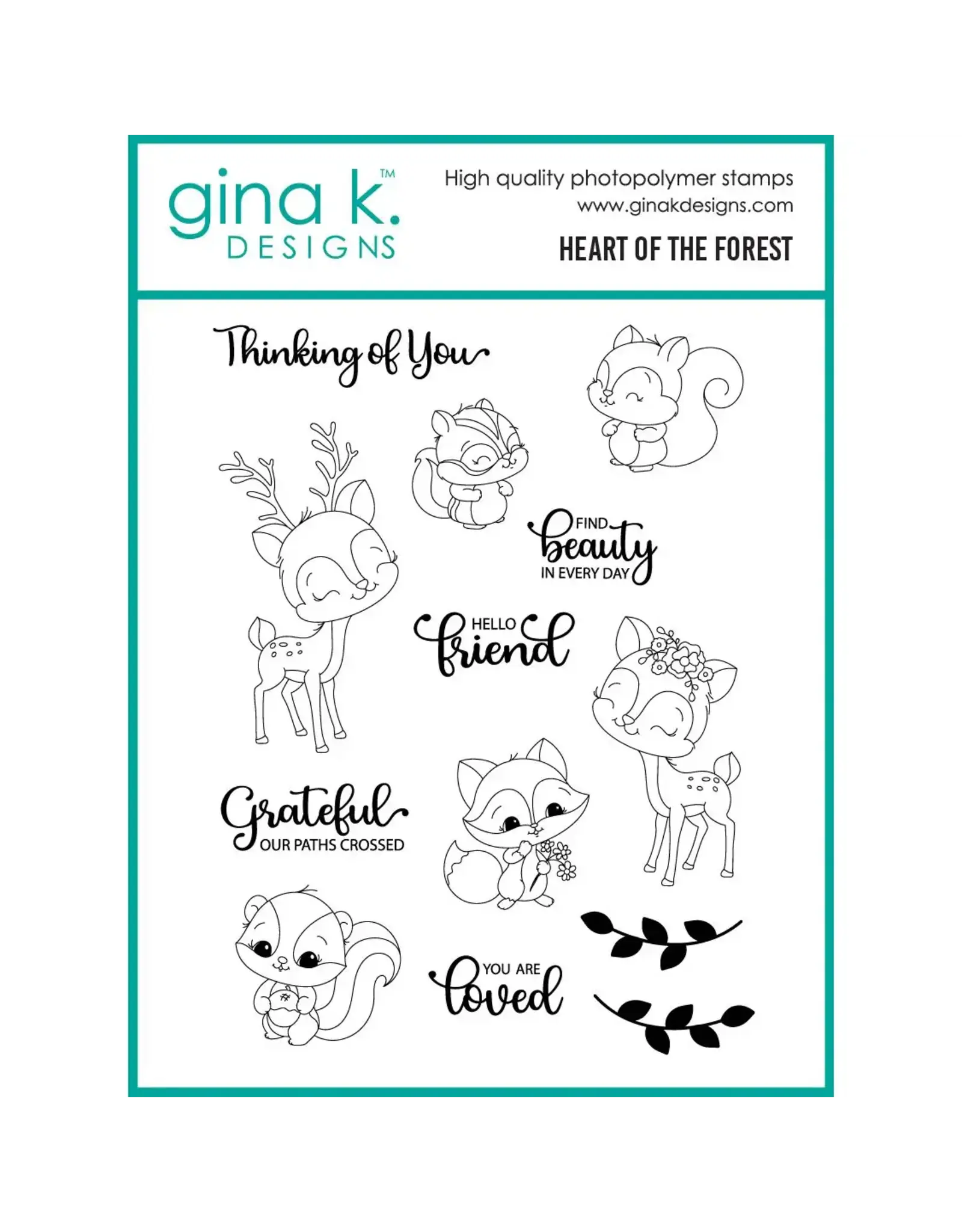 GINA K DESIGNS GINA K. DESIGNS HEART OF THE FOREST CLEAR STAMP SET