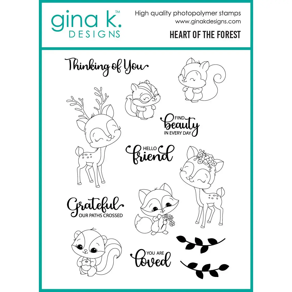 GINA K DESIGNS GINA K. DESIGNS HEART OF THE FOREST CLEAR STAMP SET