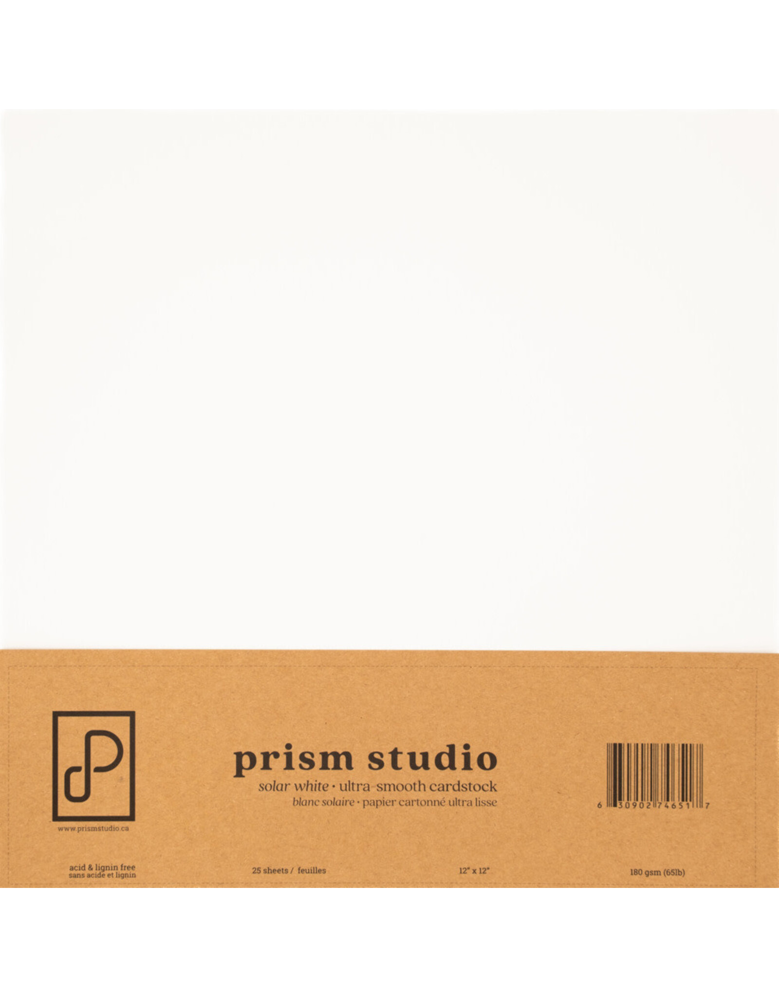 PRISM STUDIO PRISM STUDIO 12x12 ULTRA-SMOOTH 65lb CARDSTOCK - SOLAR WHITE 25/PK