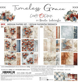 CRAFT O'CLOCK CRAFT O'CLOCK TIMELESS GRACE 8x8 MIX PAPER PAD 24 SHEETS
