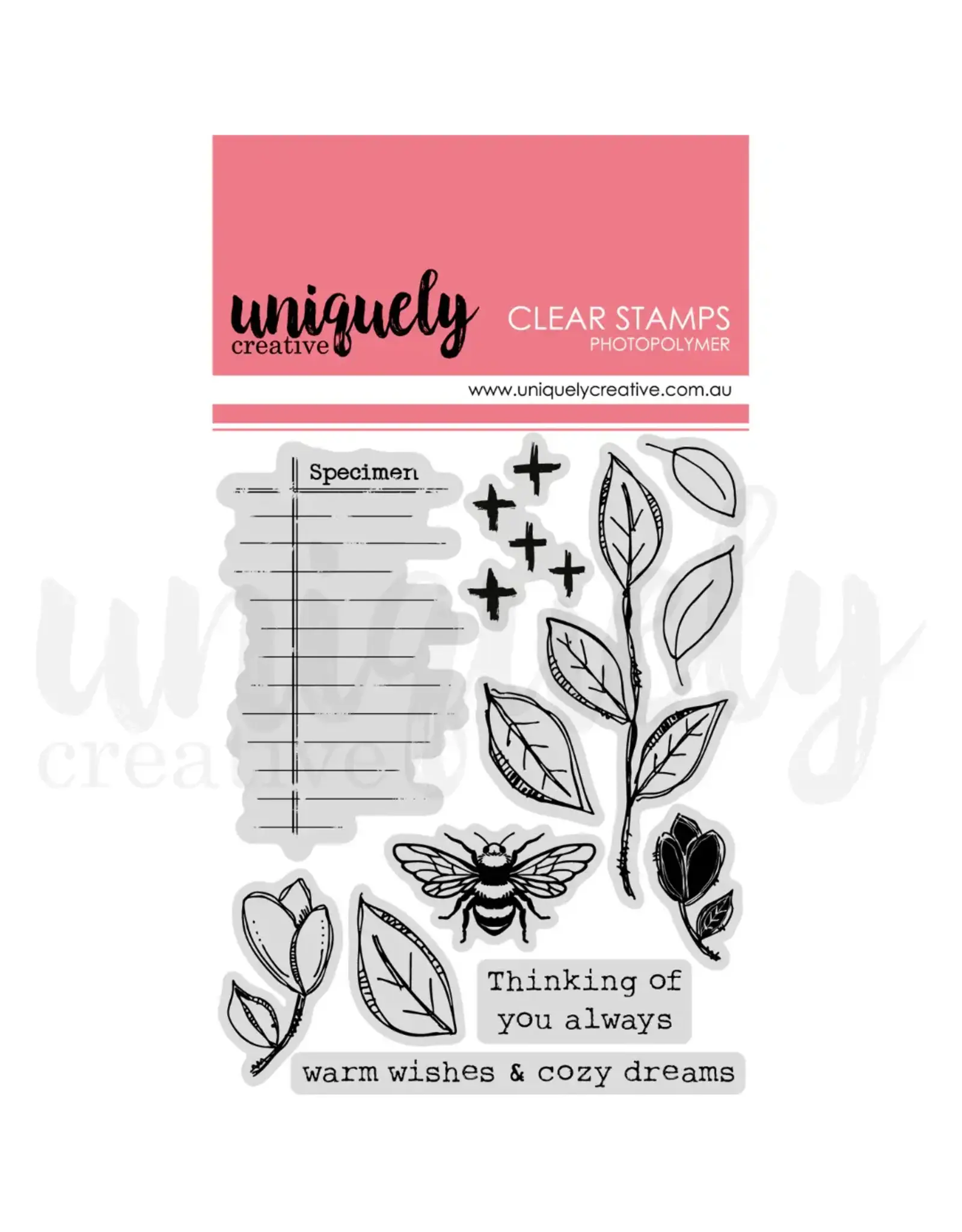 UNIQUELY CREATIVE UNIQUELY CREATIVE BOTANICAL ART JOURNAL CLEAR STAMP SET