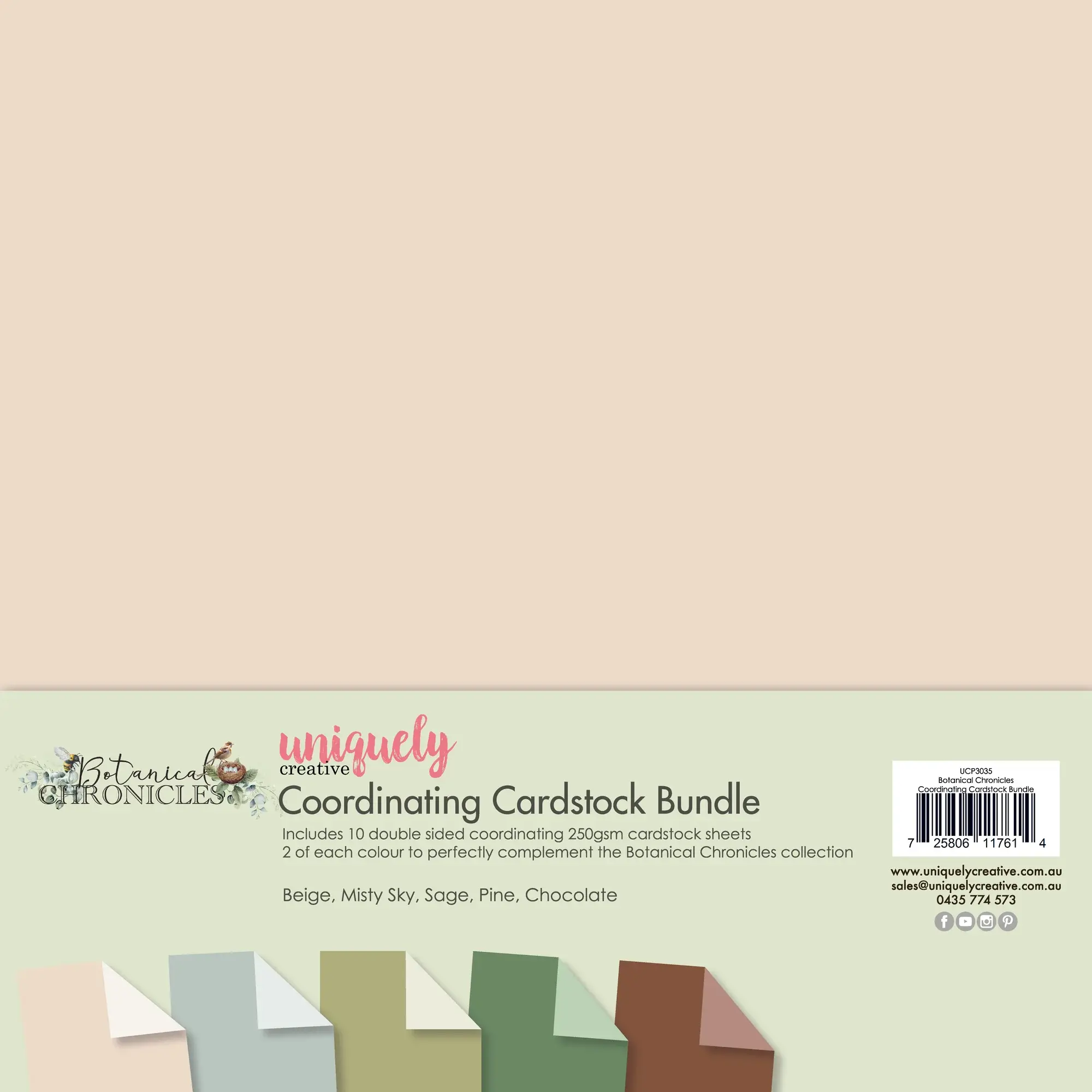 UNIQUELY CREATIVE UNIQUELY CREATIVE BOTANICAL CHRONICLES 12x12 CARDSTOCK BUNDLE