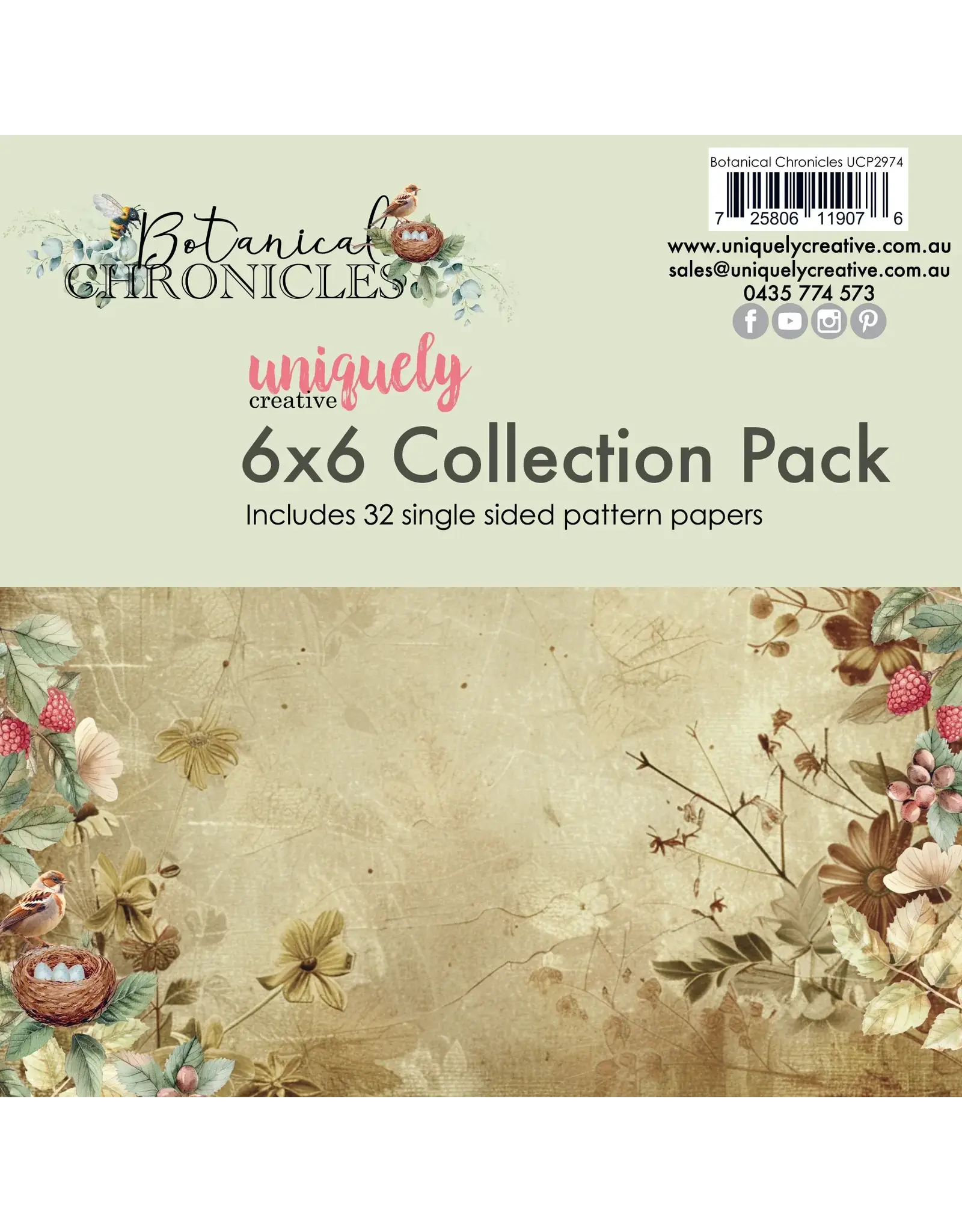UNIQUELY CREATIVE UNIQUELY CREATIVE BOTANICAL CHRONICLES 6x6 COLLECTION PACK