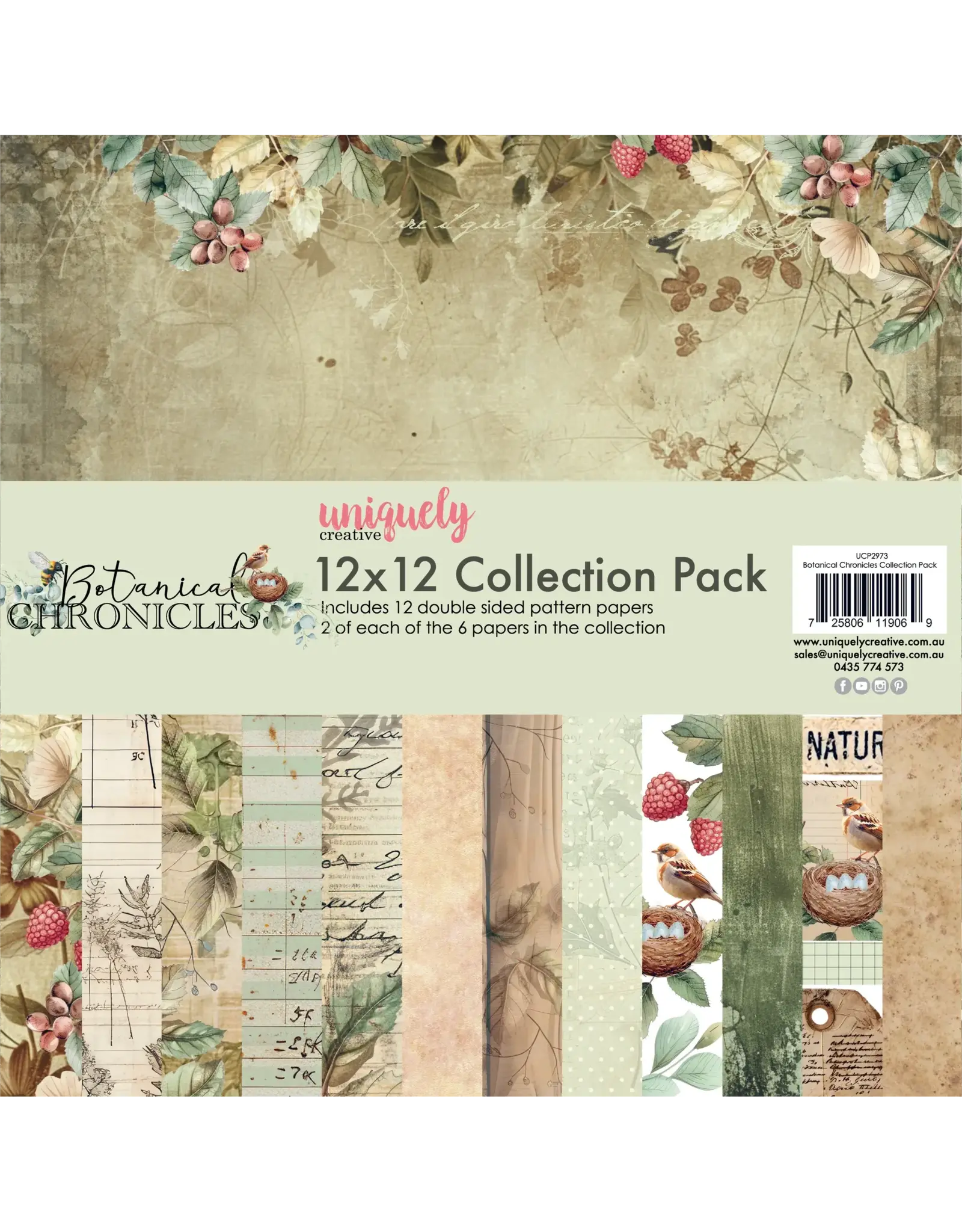 UNIQUELY CREATIVE UNIQUELY CREATIVE BOTANICAL CHRONICLES 12x12 COLLECTION PACK
