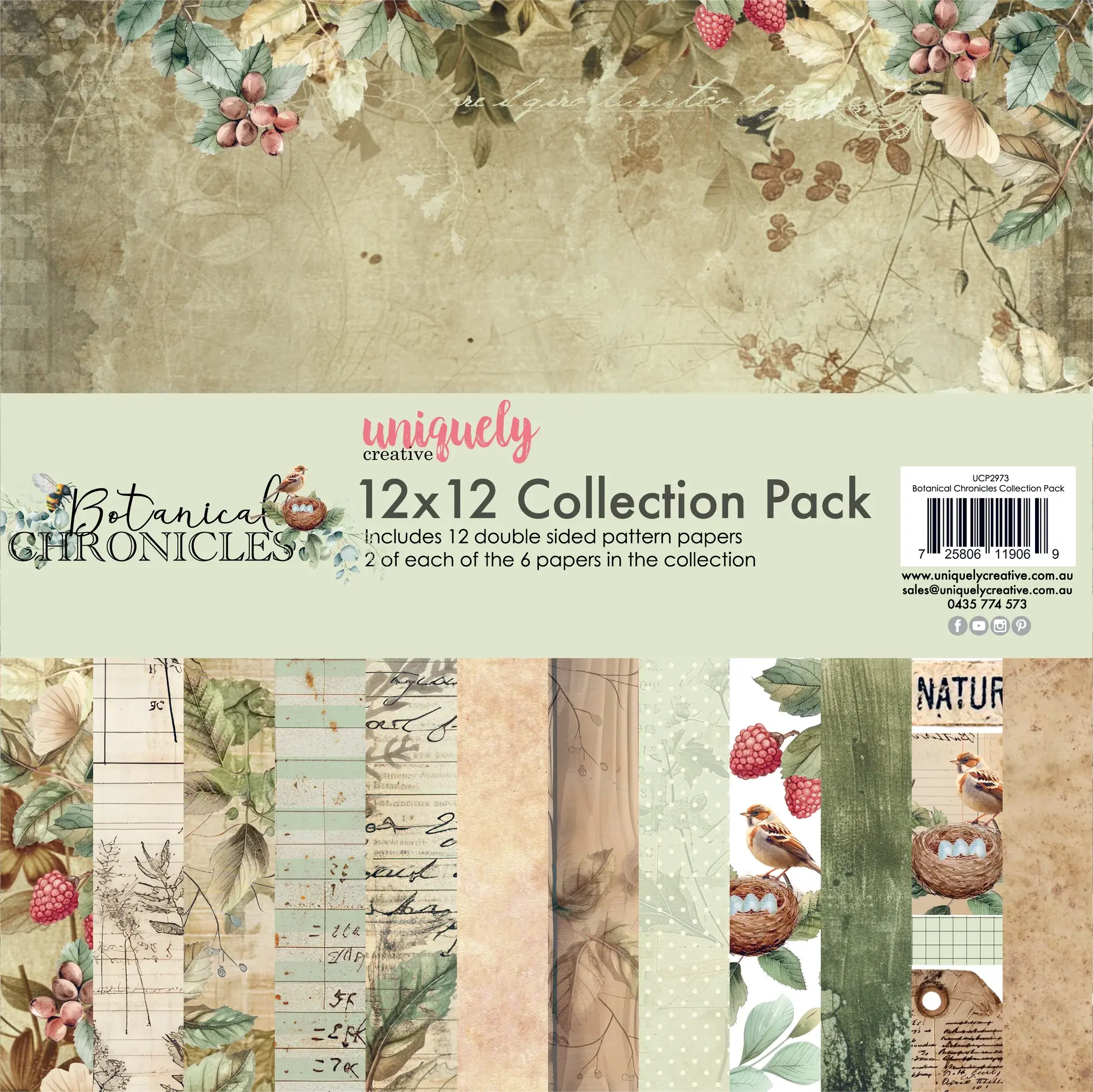 UNIQUELY CREATIVE UNIQUELY CREATIVE BOTANICAL CHRONICLES 12x12 COLLECTION PACK