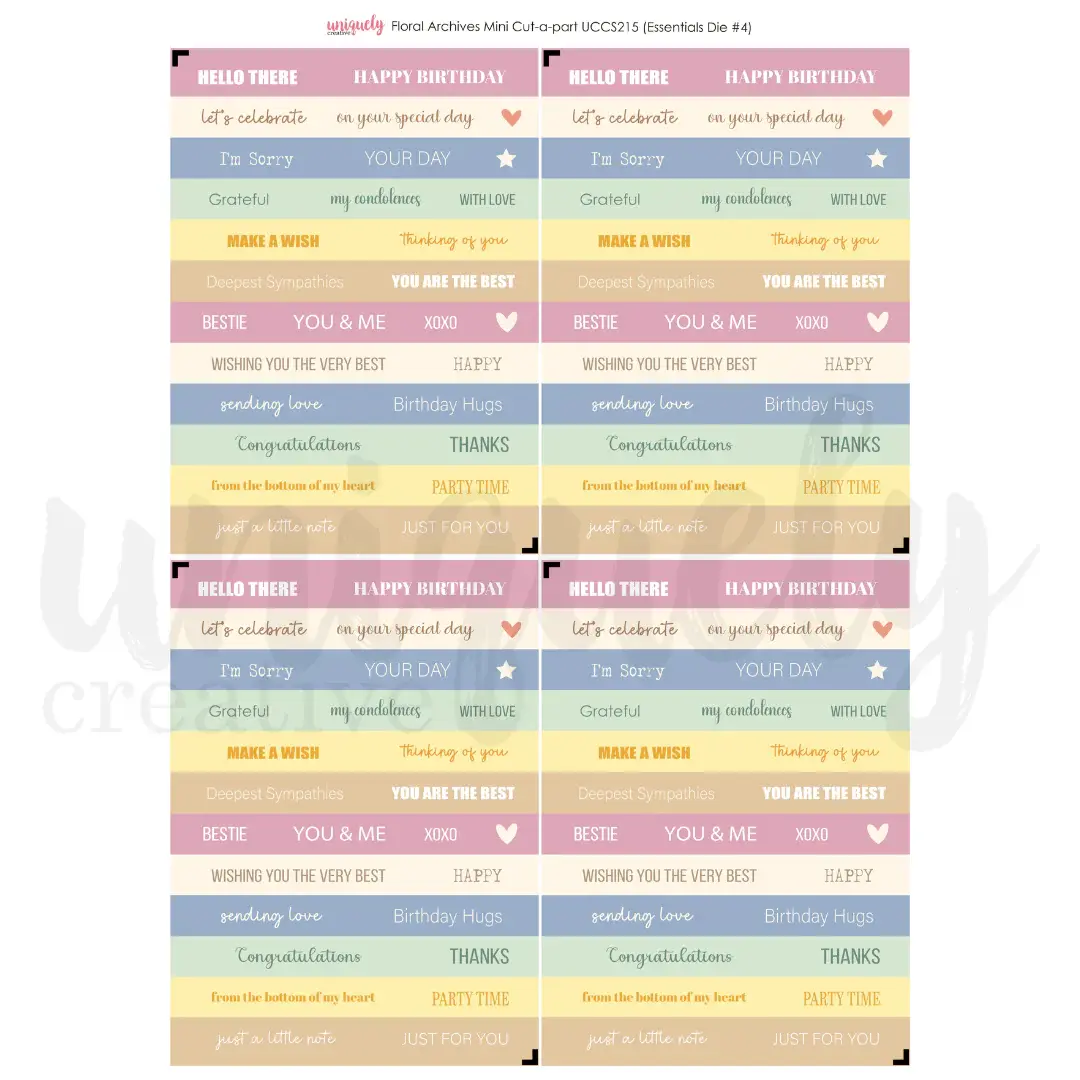 UNIQUELY CREATIVE UNIQUELY CREATIVE FLORAL ARCHIVES CUT-A-PARTS