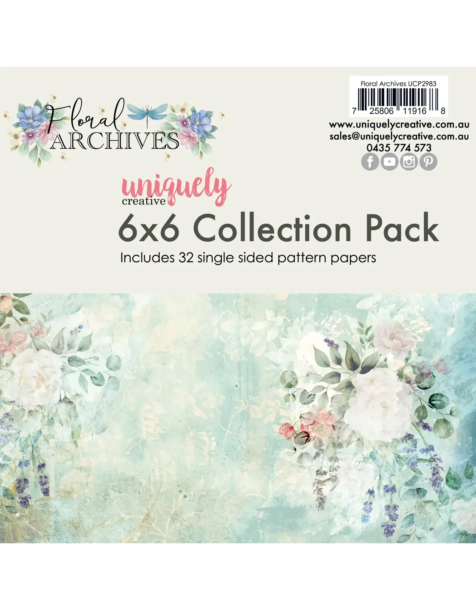 UNIQUELY CREATIVE UNIQUELY CREATIVE FLORAL ARCHIVES 6x6 COLLECTION PACK