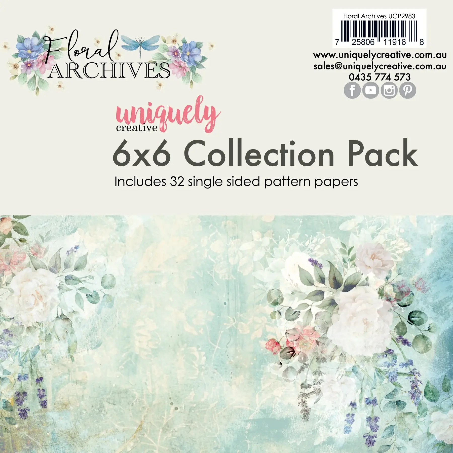 UNIQUELY CREATIVE UNIQUELY CREATIVE FLORAL ARCHIVES 6x6 COLLECTION PACK