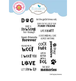ELIZABETH CRAFT DESIGNS ELIZABETH CRAFT DESIGNS CUTE & WHIMSICAL DOG DAYS SENTIMENTS CLEAR STAMP SET