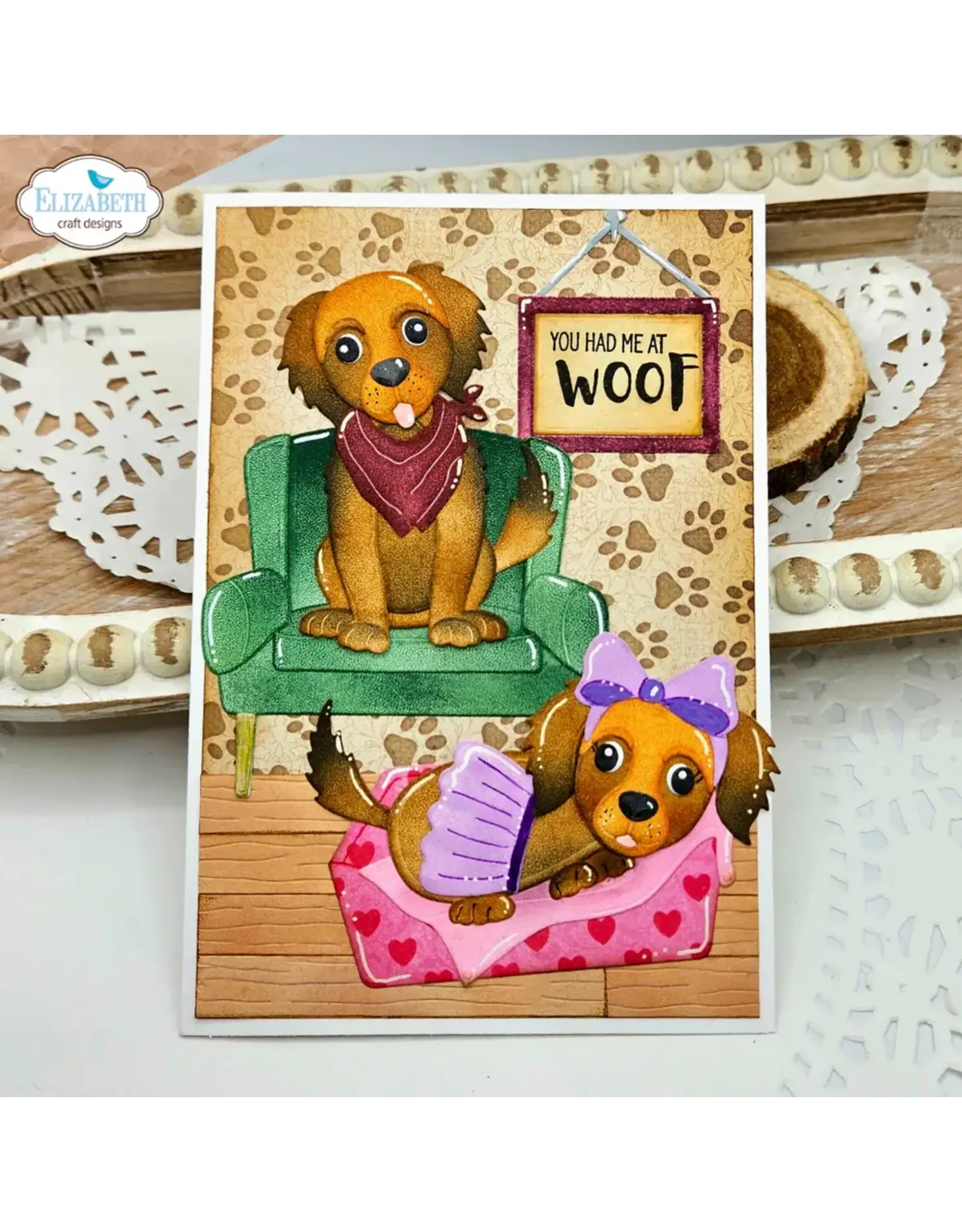 ELIZABETH CRAFT DESIGNS ELIZABETH CRAFT DESIGNS CUTE & WHIMSICAL DOG DAYS SENTIMENTS CLEAR STAMP SET