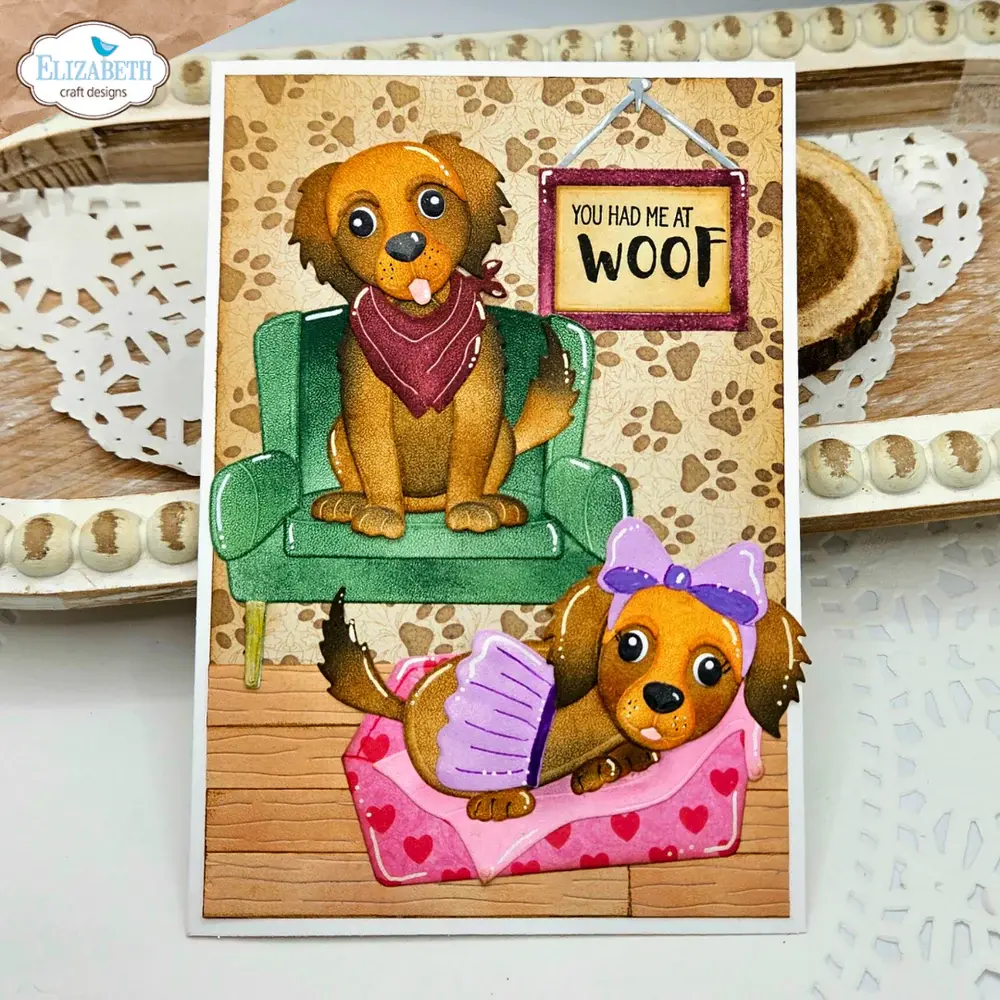 ELIZABETH CRAFT DESIGNS ELIZABETH CRAFT DESIGNS CUTE & WHIMSICAL DOG DAYS SENTIMENTS CLEAR STAMP SET