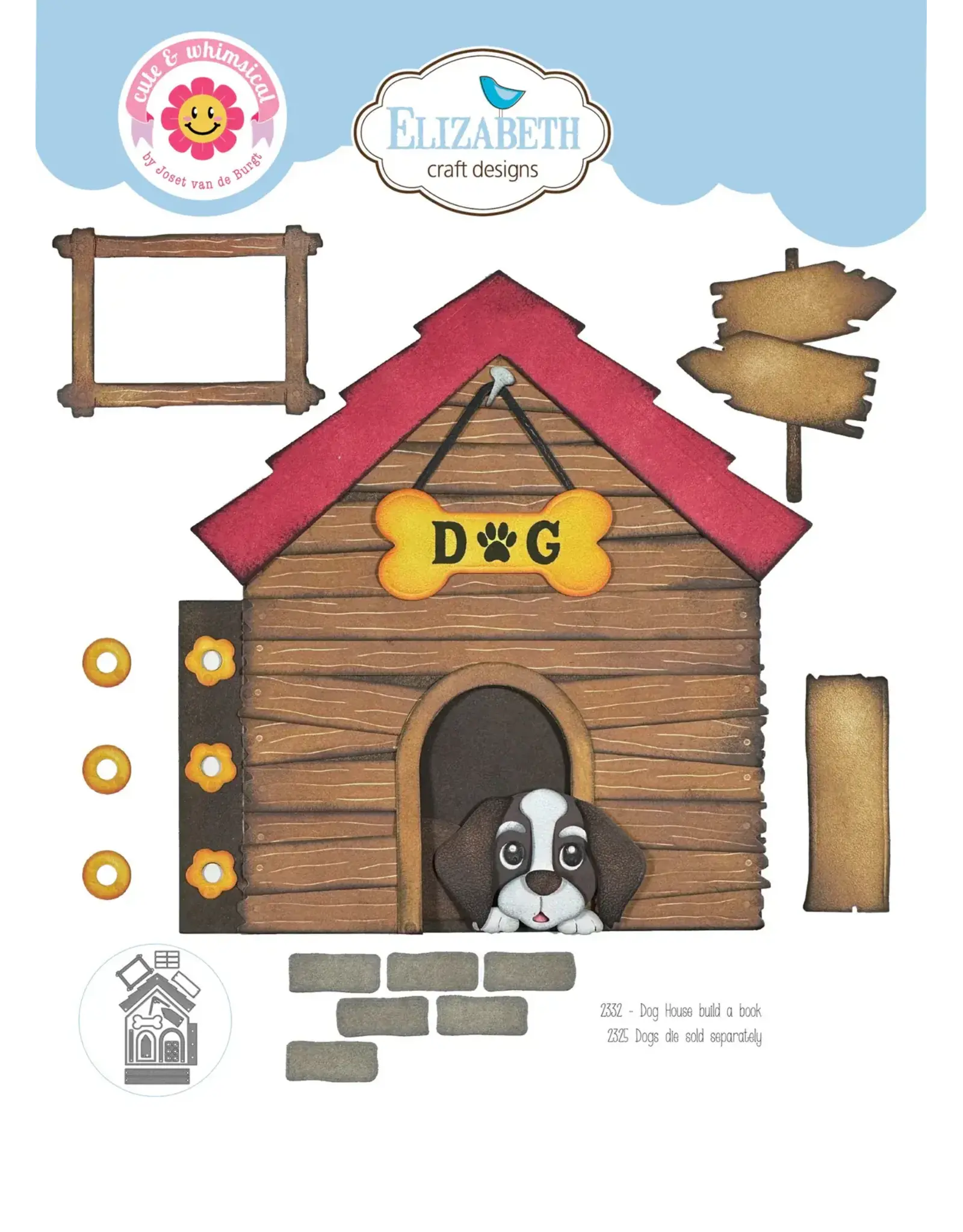 ELIZABETH CRAFT DESIGNS ELIZABETH CRAFT DESIGNS CUTE & WHIMSICAL DOG DAYS DOG HOUSE BUILD A BOOK DIE SET