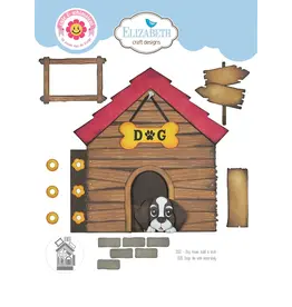 ELIZABETH CRAFT DESIGNS ELIZABETH CRAFT DESIGNS CUTE & WHIMSICAL DOG DAYS DOG HOUSE BUILD A BOOK DIE SET