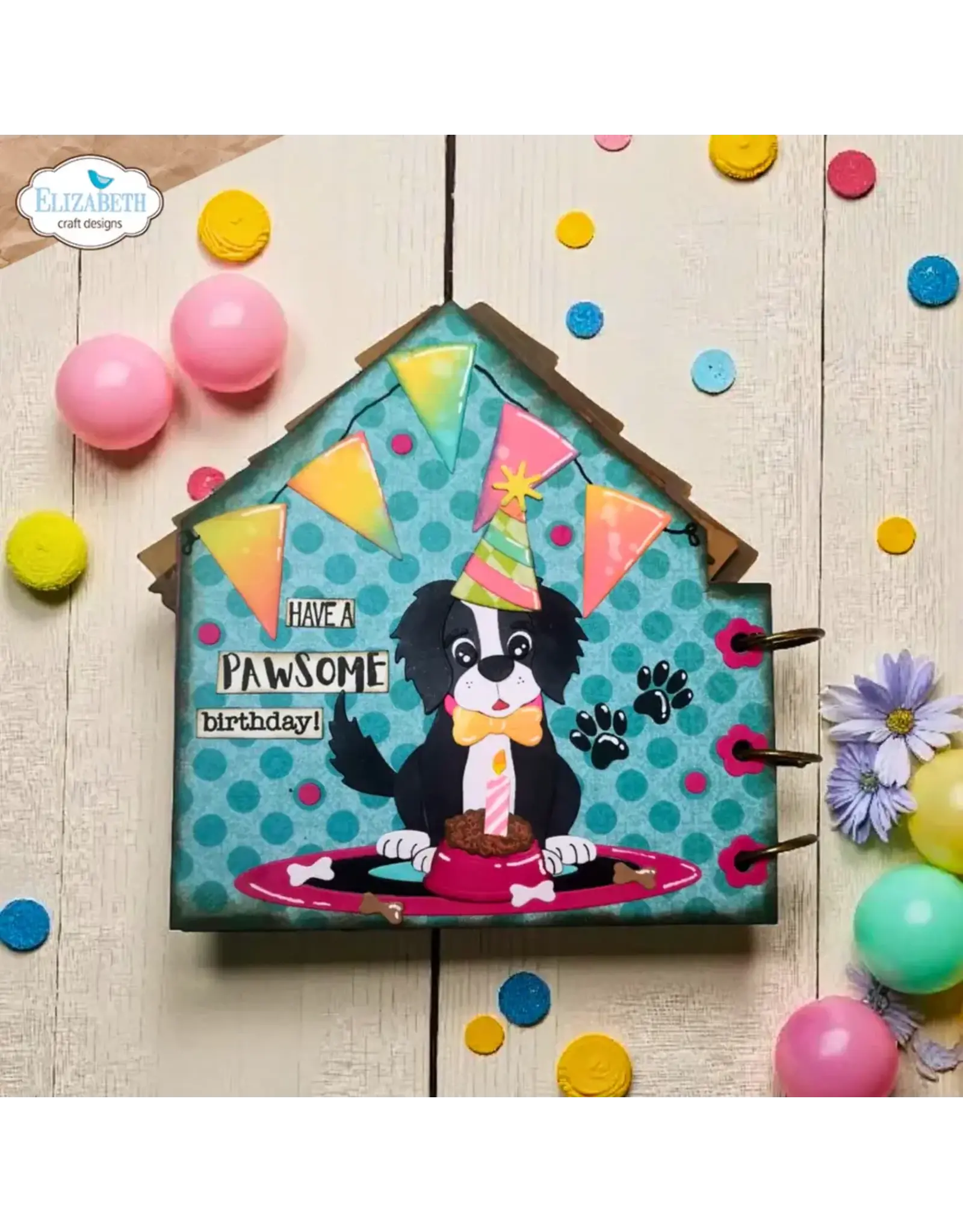 ELIZABETH CRAFT DESIGNS ELIZABETH CRAFT DESIGNS CUTE & WHIMSICAL DOG DAYS DOG HOUSE BUILD A BOOK DIE SET