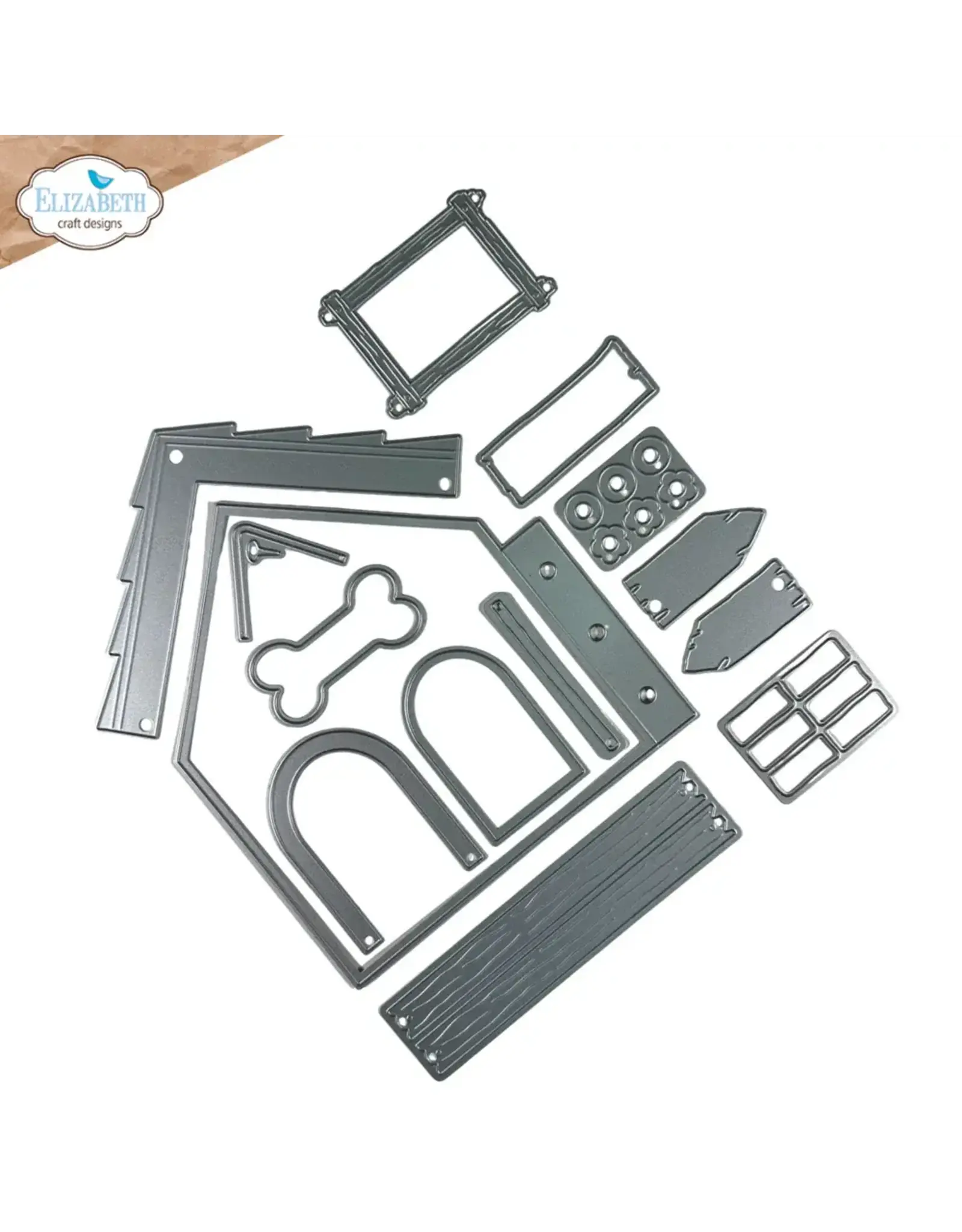 ELIZABETH CRAFT DESIGNS ELIZABETH CRAFT DESIGNS CUTE & WHIMSICAL DOG DAYS DOG HOUSE BUILD A BOOK DIE SET