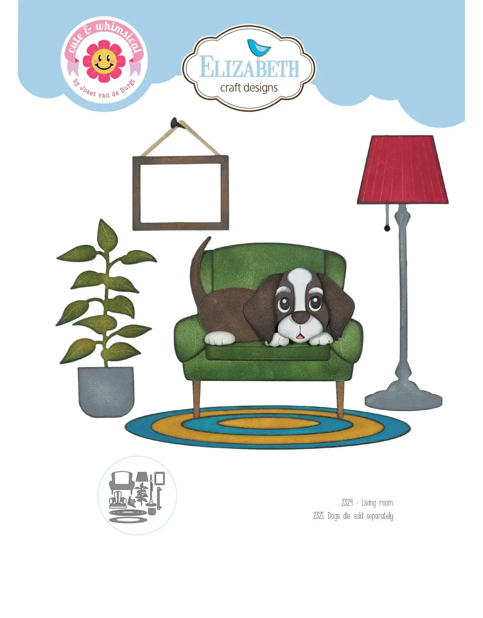 ELIZABETH CRAFT DESIGNS ELIZABETH CRAFT DESIGNS CUTE & WHIMSICAL DOG DAYS LIVING ROOM DIE SET
