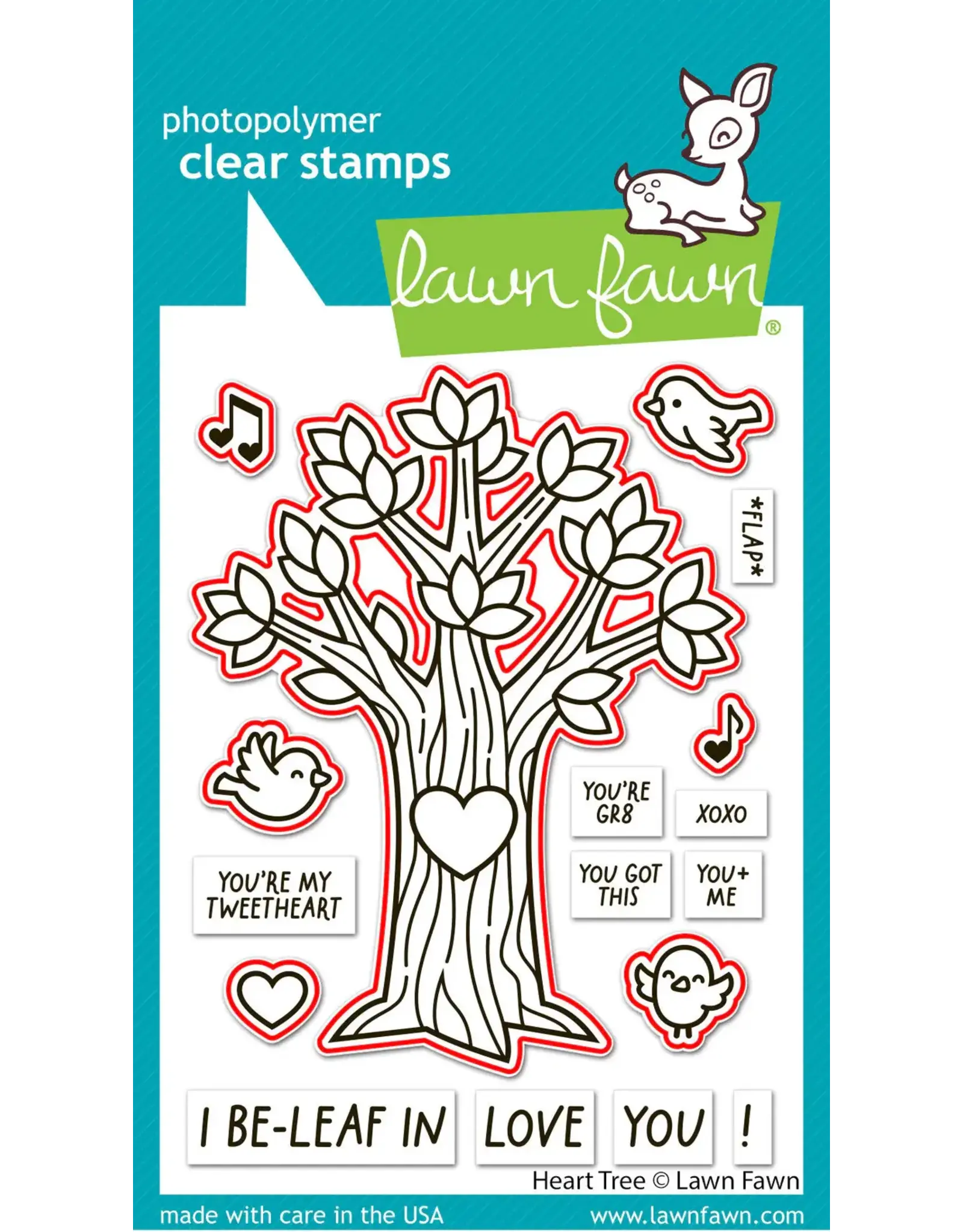 LAWN FAWN LAWN FAWN HEART TREE DIE SET