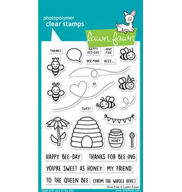 LAWN FAWN LAWN FAWN HIVE FIVE CLEAR STAMP SET