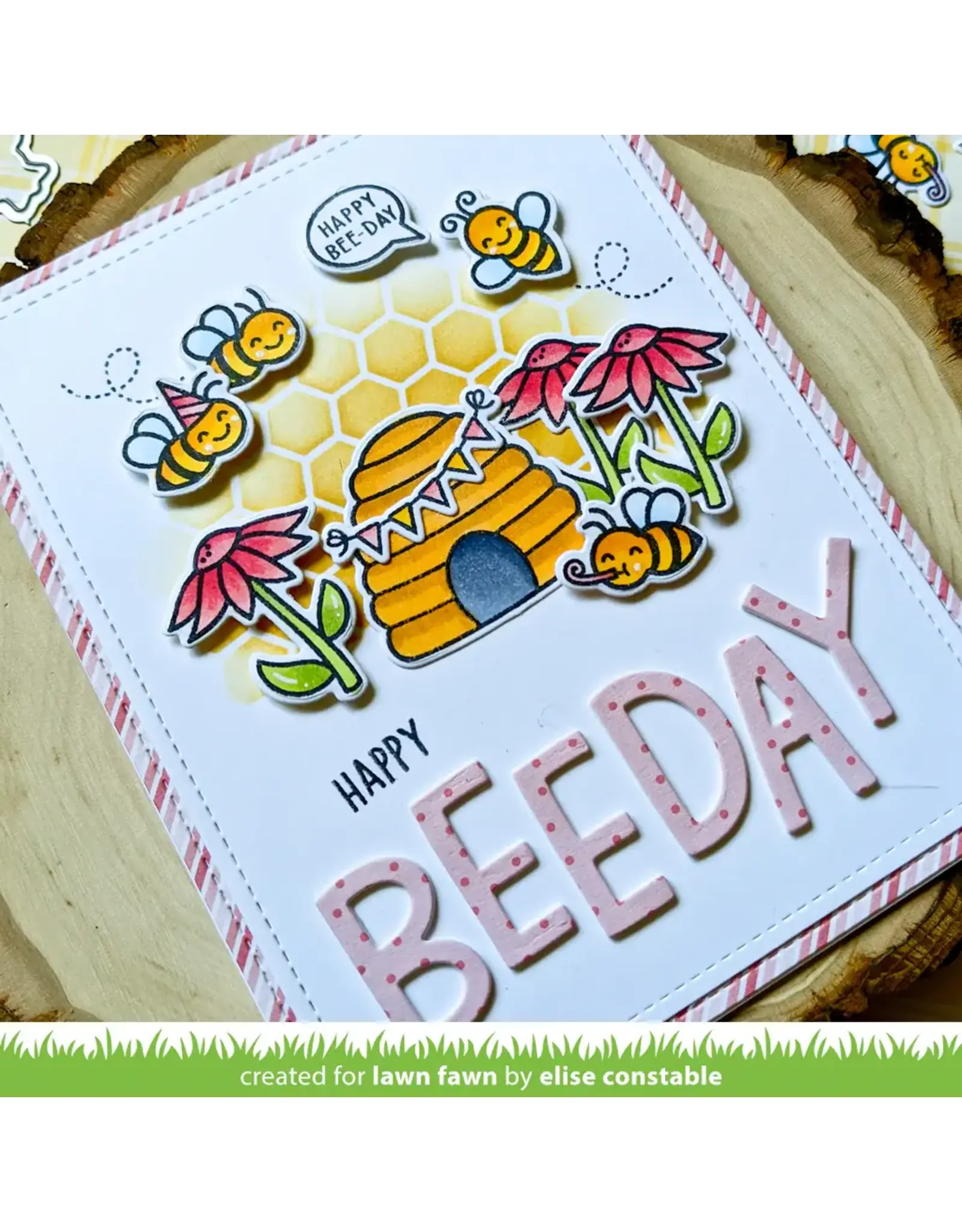 LAWN FAWN LAWN FAWN HIVE FIVE CLEAR STAMP SET