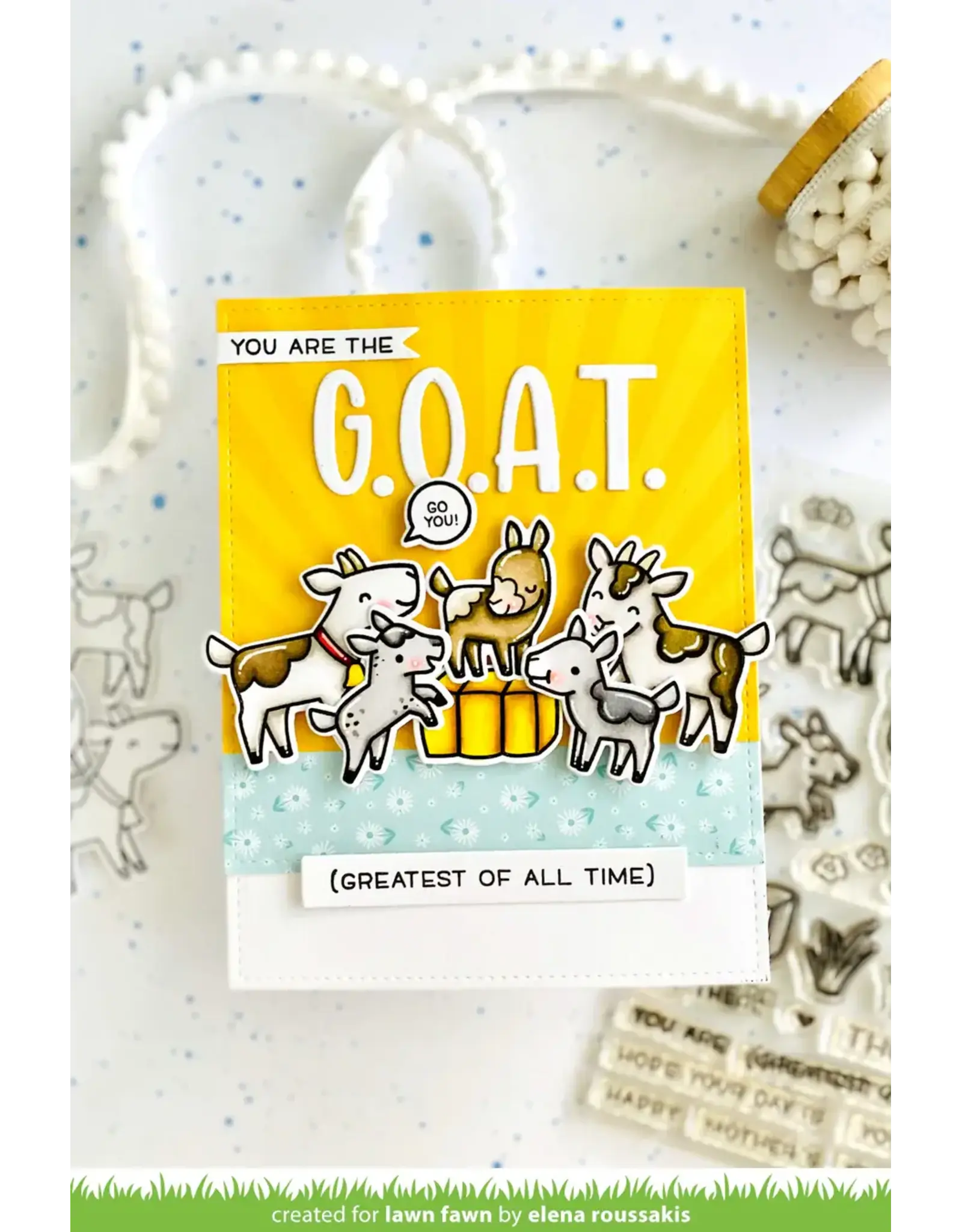 LAWN FAWN LAWN FAWN YOU GOAT THIS CLEAR STAMP & DIE SET
