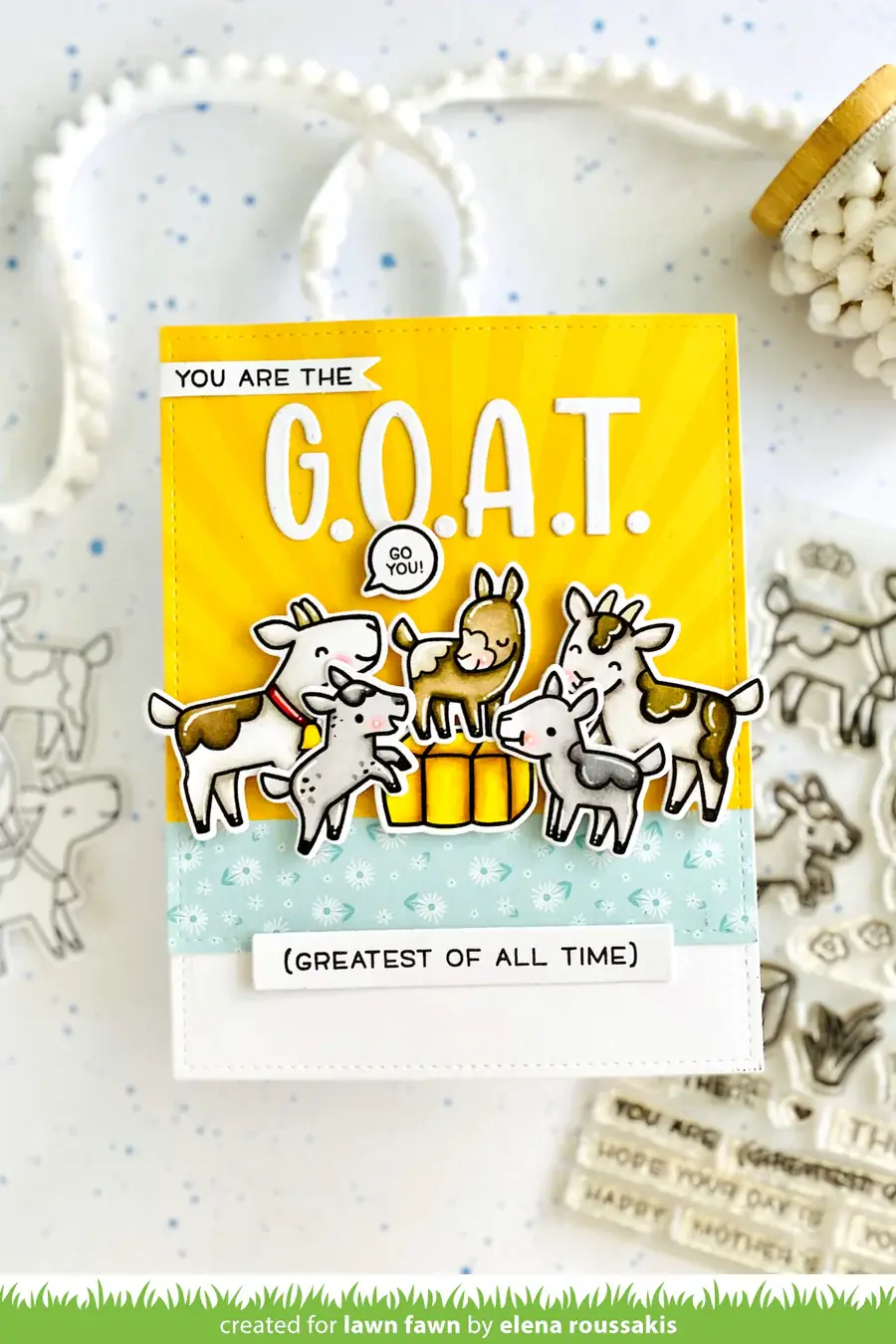 LAWN FAWN LAWN FAWN YOU GOAT THIS CLEAR STAMP & DIE SET
