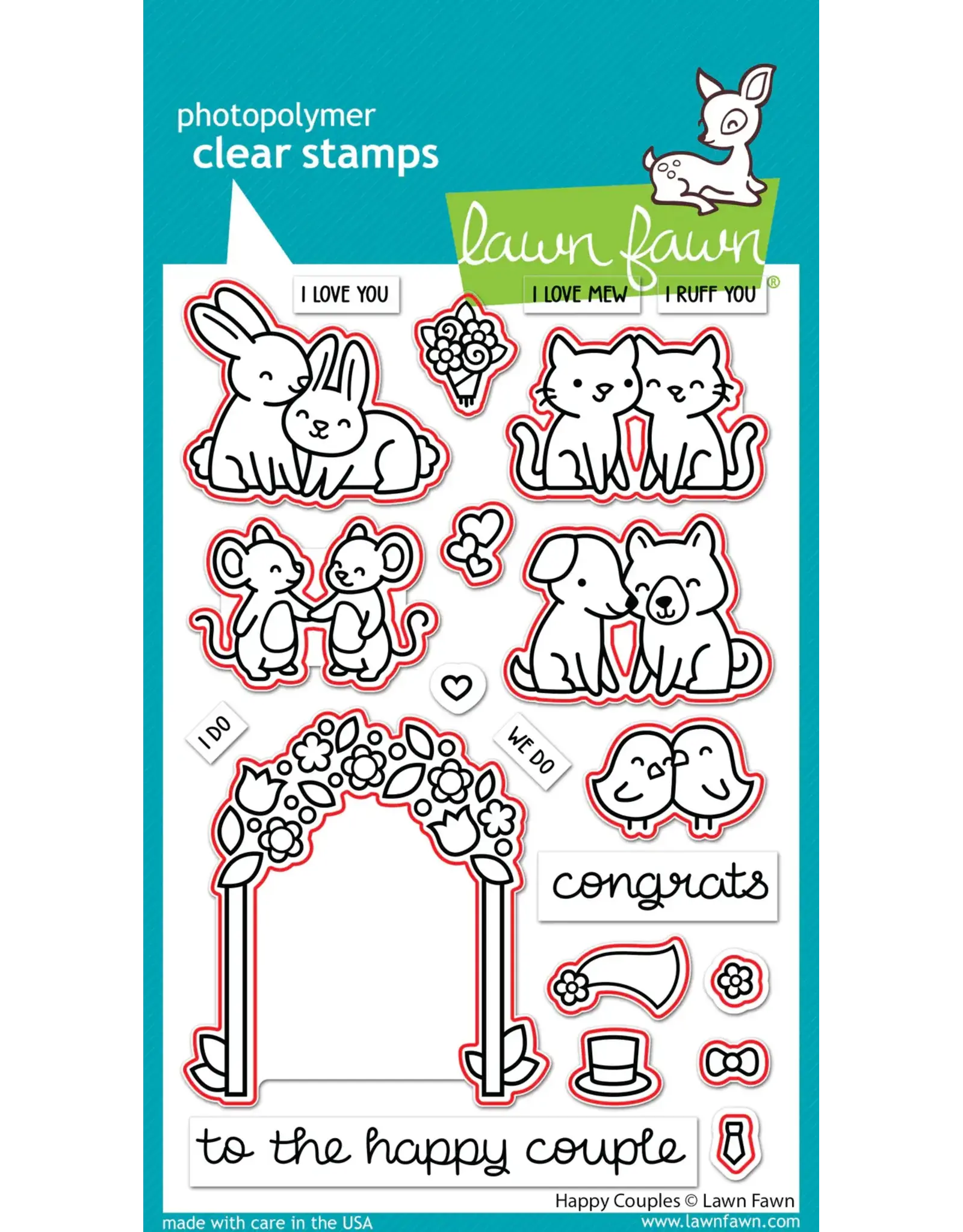 LAWN FAWN LAWN FAWN HAPPY COUPLES CLEAR STAMP & DIE SET