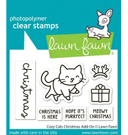 LAWN FAWN LAWN FAWN COZY CATS CHRISTMAS ADD-ON CLEAR STAMP & DIE SET
