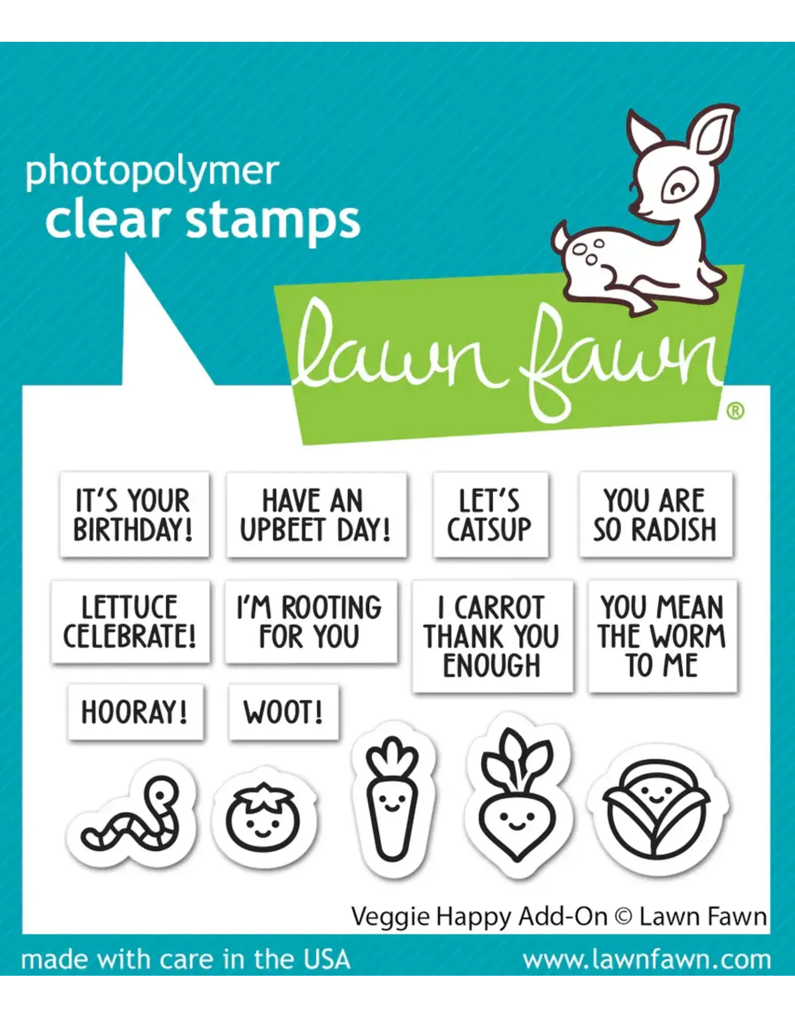 LAWN FAWN LAWN FAWN VEGGIE HAPPY ADD-ON CLEAR STAMP & DIE SET