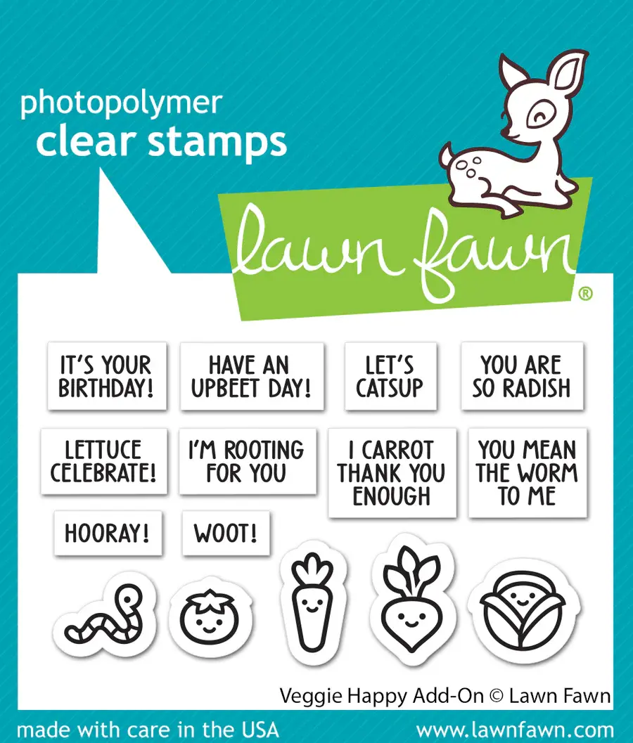 LAWN FAWN LAWN FAWN VEGGIE HAPPY ADD-ON CLEAR STAMP & DIE SET