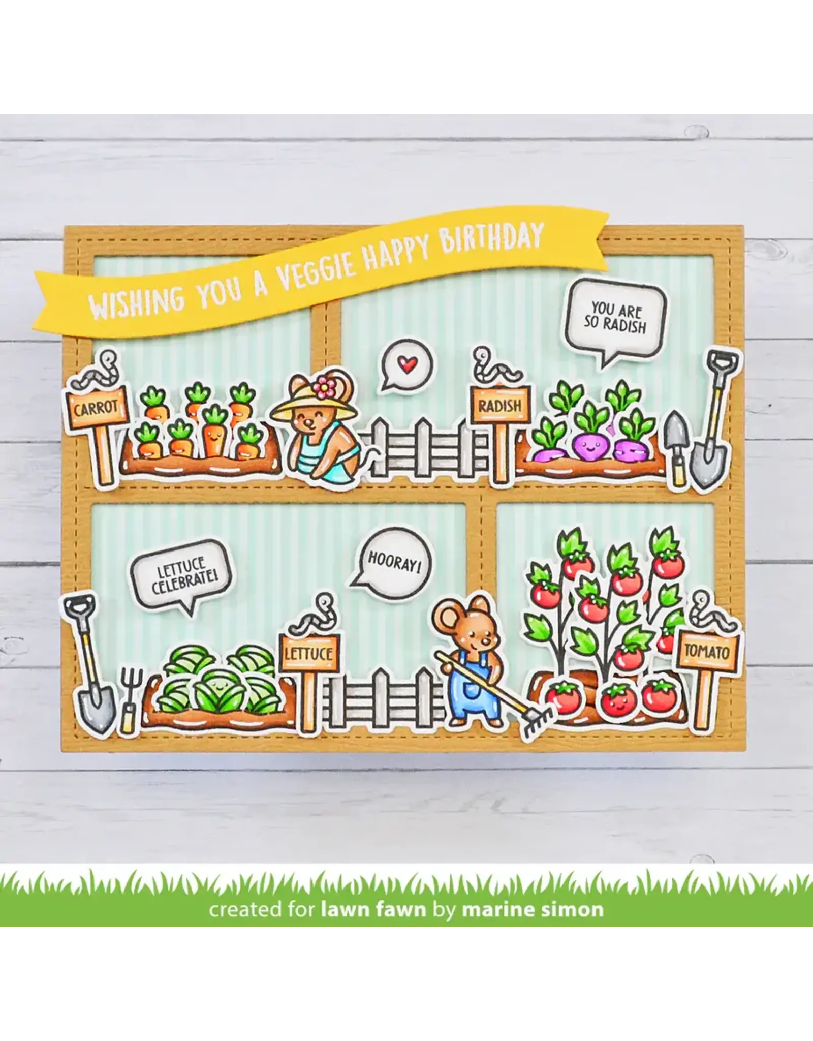 LAWN FAWN LAWN FAWN VEGGIE HAPPY ADD-ON CLEAR STAMP & DIE SET